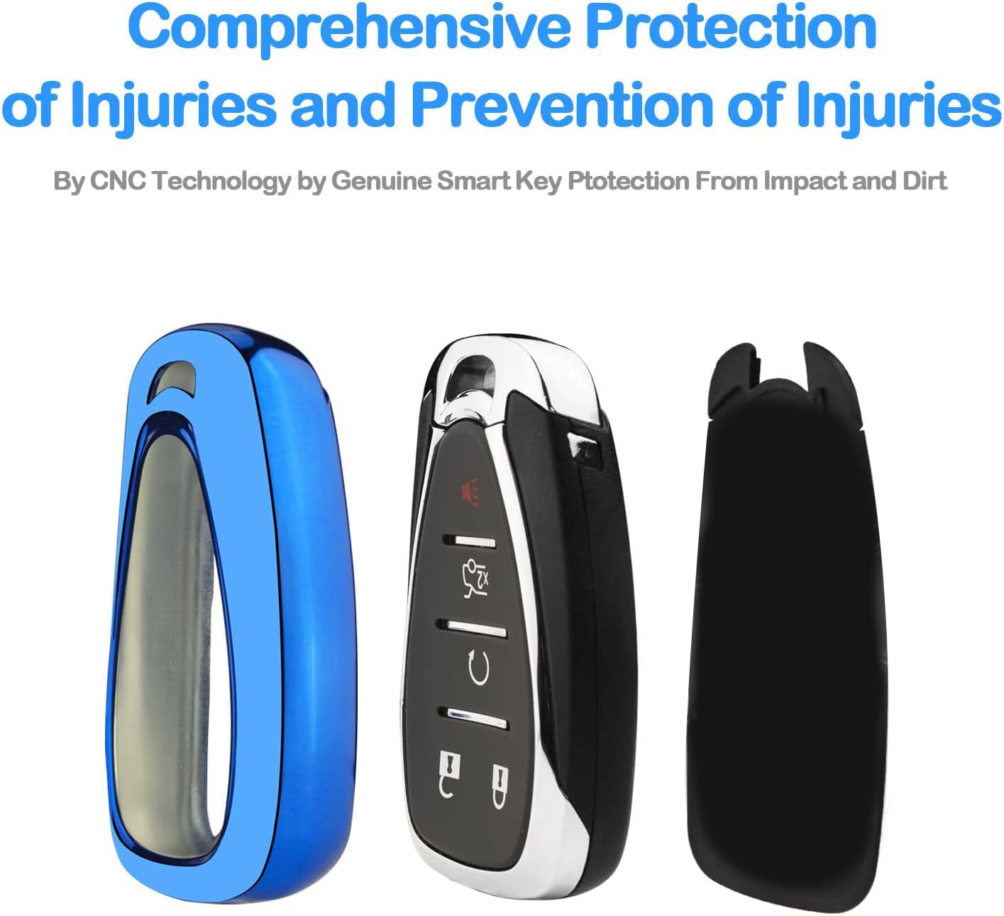 Xiyang Trade For Chevy Key Fob Cover With Keychain,Soft Tpu Full Protector Key Shell Case For Chevy Malibu Camaro Equinox Blazer