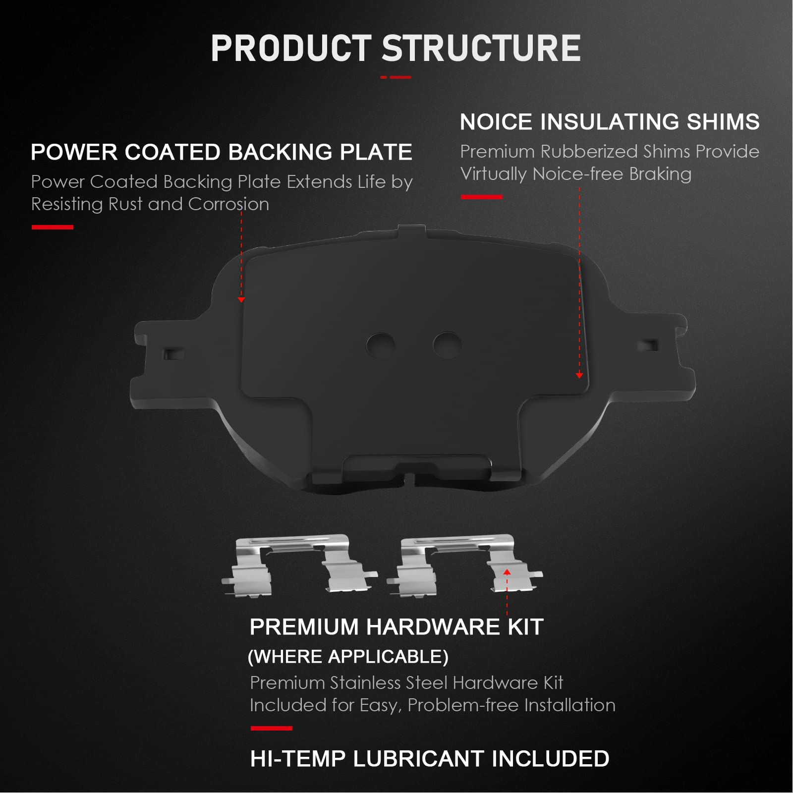 Cciyu D817 D835 Ceramic Front Rear Brake Pad Set Fit For 2005-2010 For Scion Tc