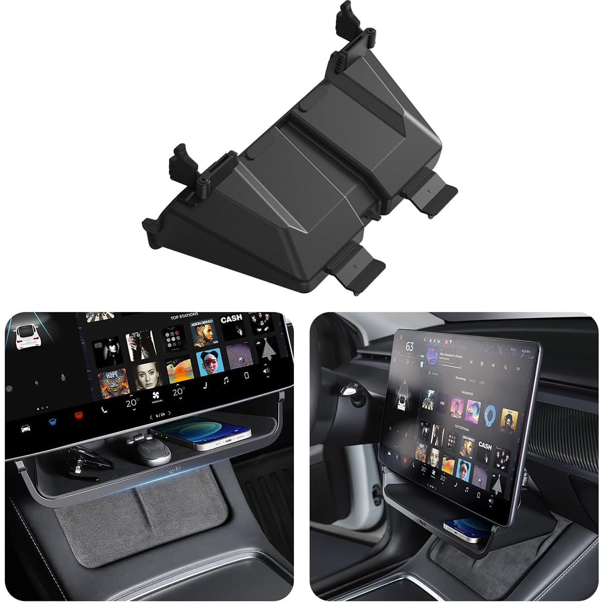 Topfit Under-Screen Organizer for Tesla Model 3/Y Center Console Storiage Box Tray for Tesla Accessories