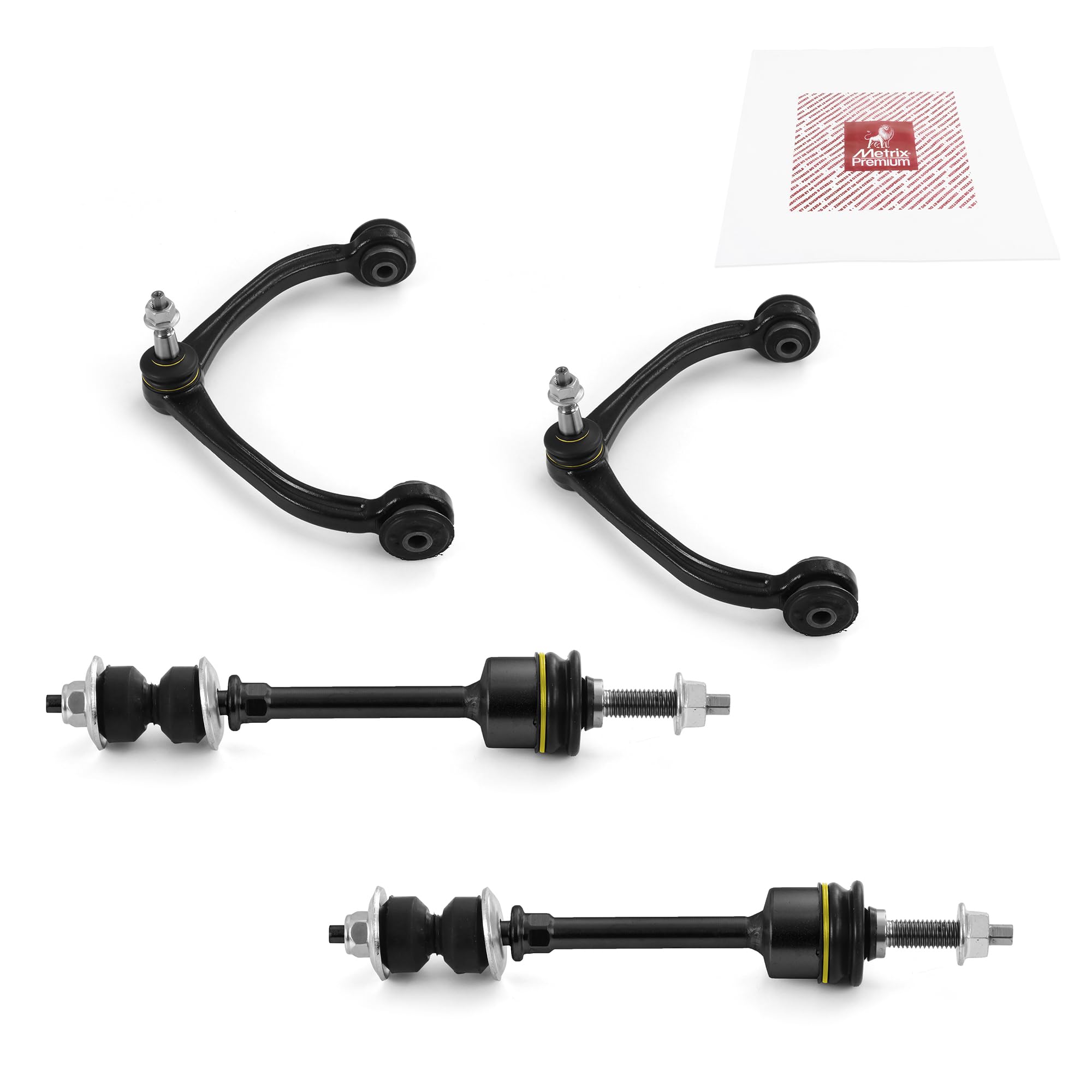 Metrix Premium Chassis Parts - 4 Pc Front L/R Upper Control Arm & Front Sway Bar Stabilizer End Link Kit Fits 06-09 Mitsubishi R