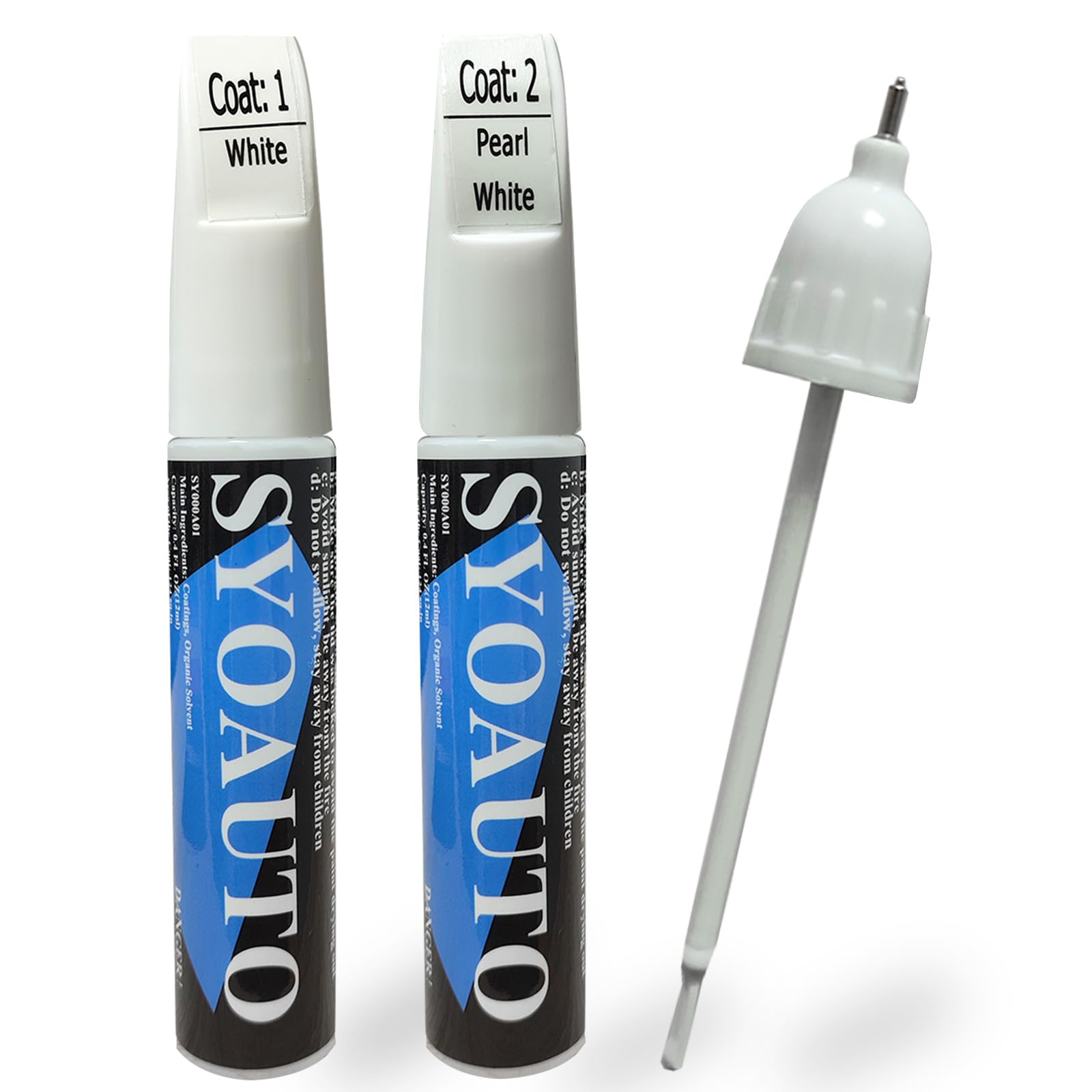 SYOAUTO Pearl White Touch Up Paint for Cars Auto Touch up Paint Scratch Repair Automotive Paint Scratch Remover 2 in 1 Pearl Whi