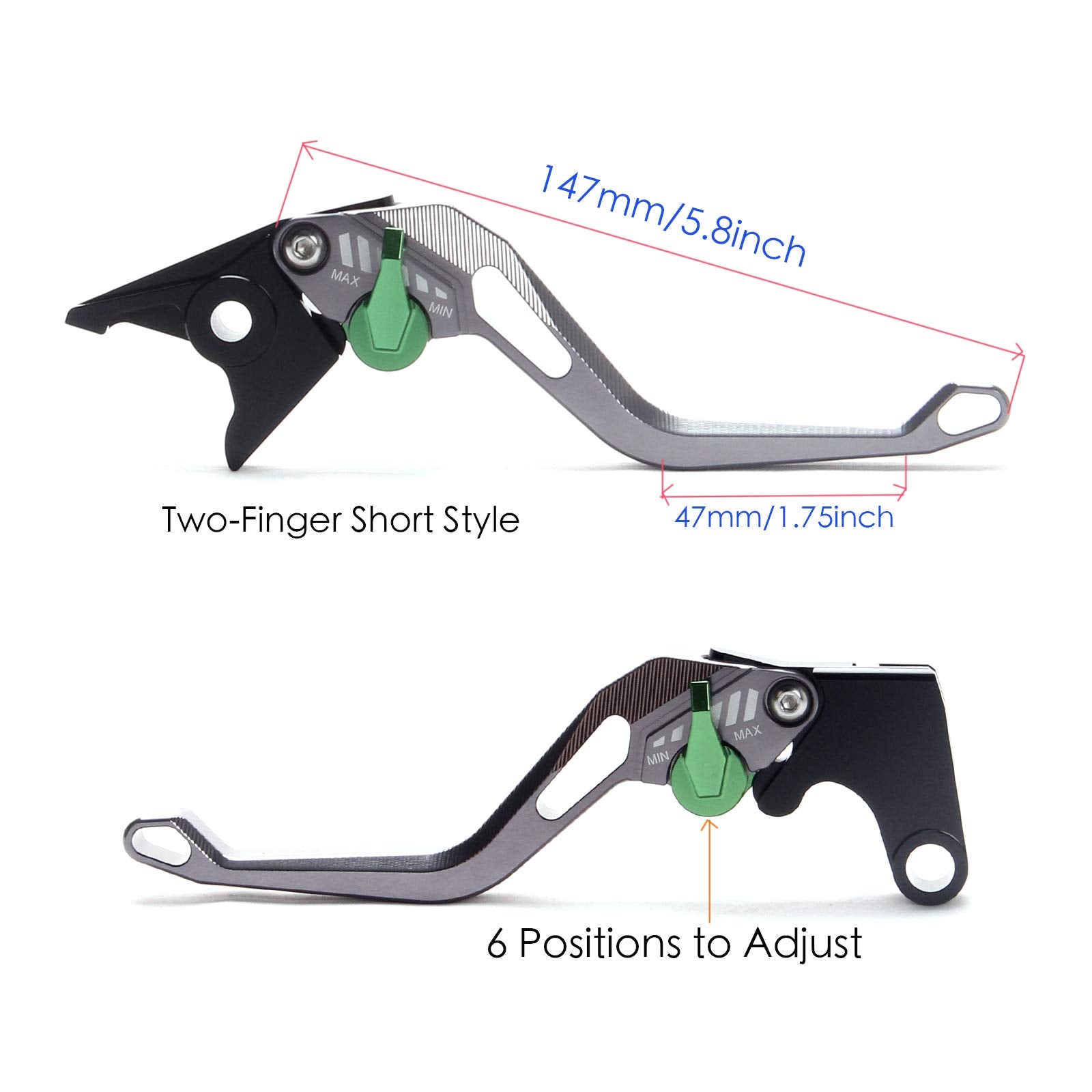 Motor-Mh Adjustable Short Brake Clutch Levers For Kawasaki Z900/Z650 2017-2020, 1000 2015-2020, Ninja 650R/Er-6F/Ex650 2017-2022