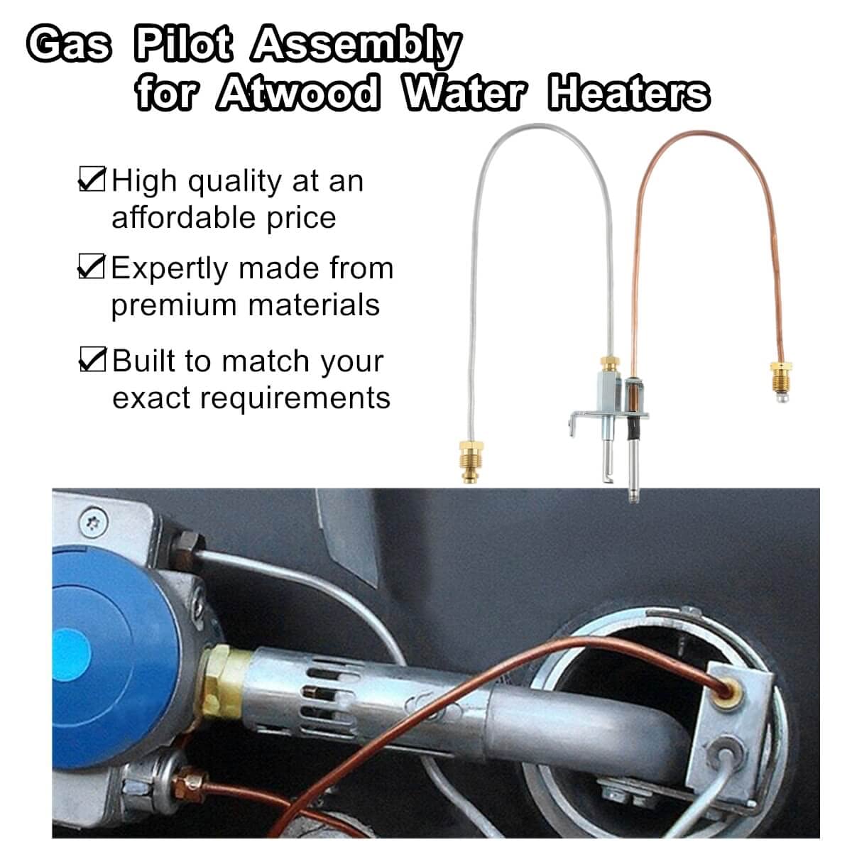 Water Heater Pilot Assembly For Atwood 91603 (91214) ,Includes Pilot Thermocouple Kit,Propane Gas Rv Water Heater Parts For Dome