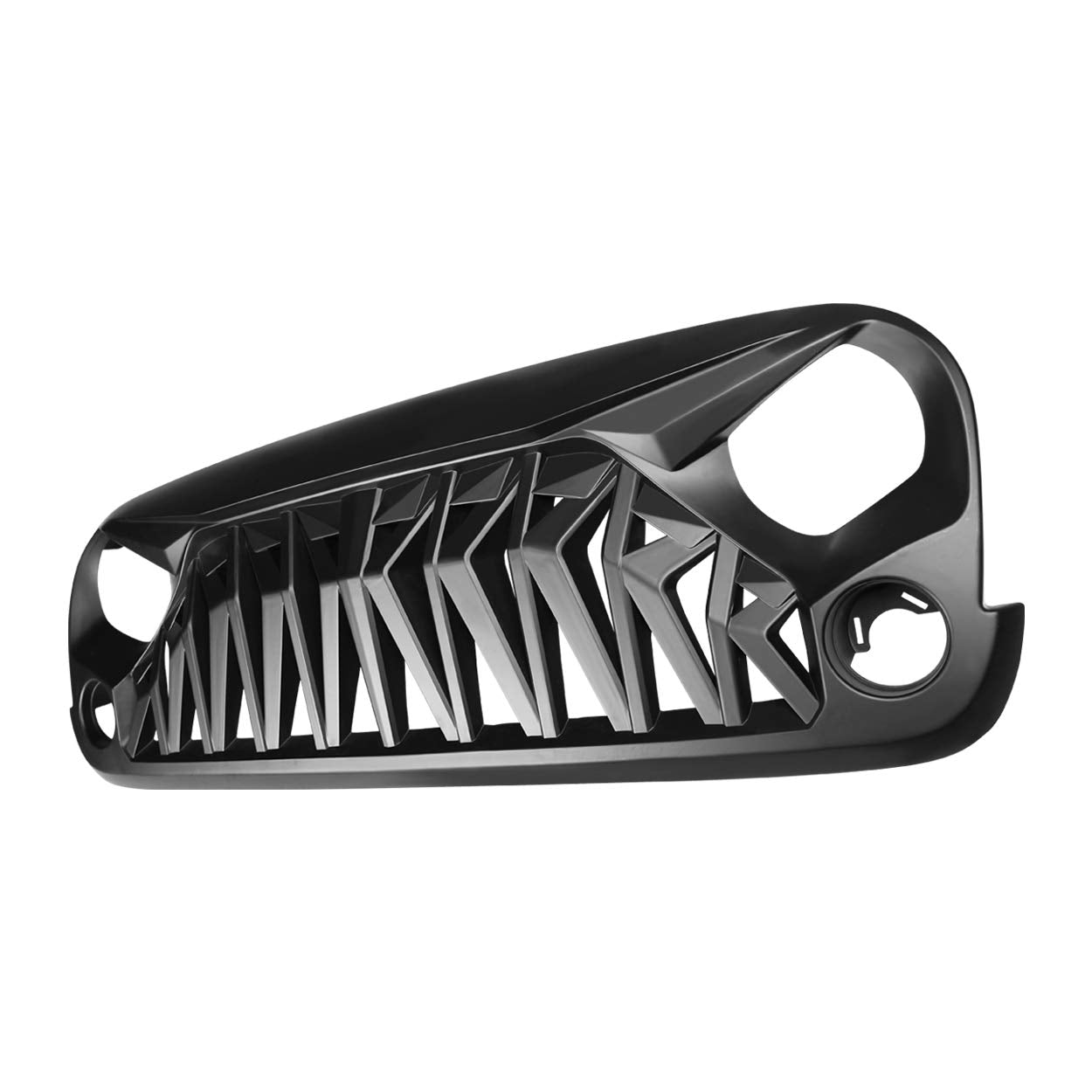 Allinoneparts Matte Black Front Grill, Shark Grille Compatible With 2007-2018 Jeep Wrangler Rubicon Sahara Sport Jk Jku