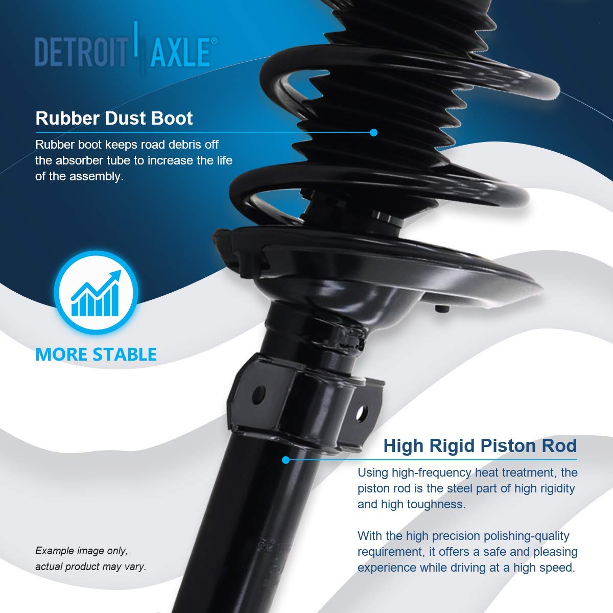 Detroit Axle - Rear 2Pc Struts For 97-03 Pontiac Grand Prix, 97-05 Buick Century 97-04 Regal, 2 Struts & Coil Spring Assembly 19