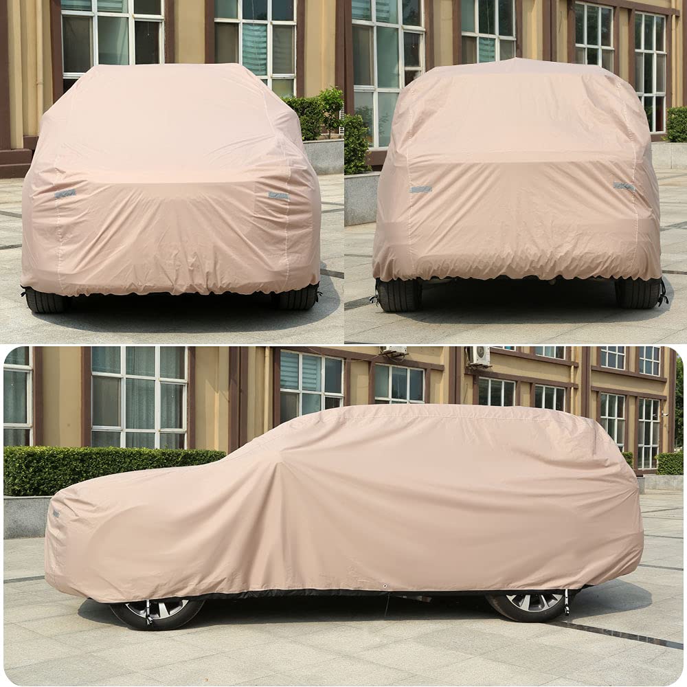 Suv Car Cover Water Resistant All Weather - Coverado Ultra-Protection 6 Layer 300D Heavy Duty Full Exterior Car Covers With Lock For Automobiles, Universal Fit For Outdoor Suv (170'-190')