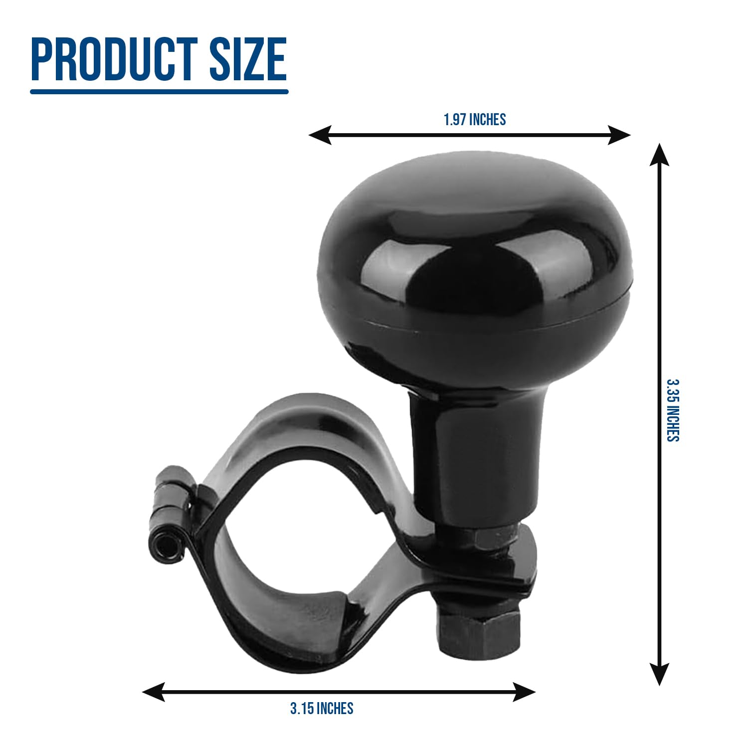 Zento Deals Classic Black Universal Fit Vehicle Steering Wheel Suicide Spinner Premium Quality Power Handles (Black 1)