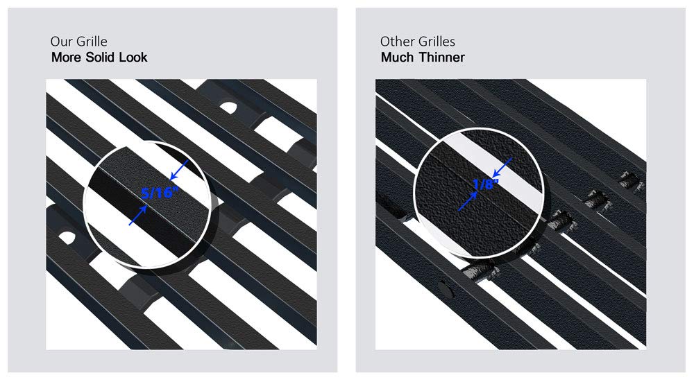 Aps Compatible With Infiniti G35 2003-2004 Sedan Main Upper Stainless Steel Black 8X6 Horizontal Billet Grille Insert N85600J