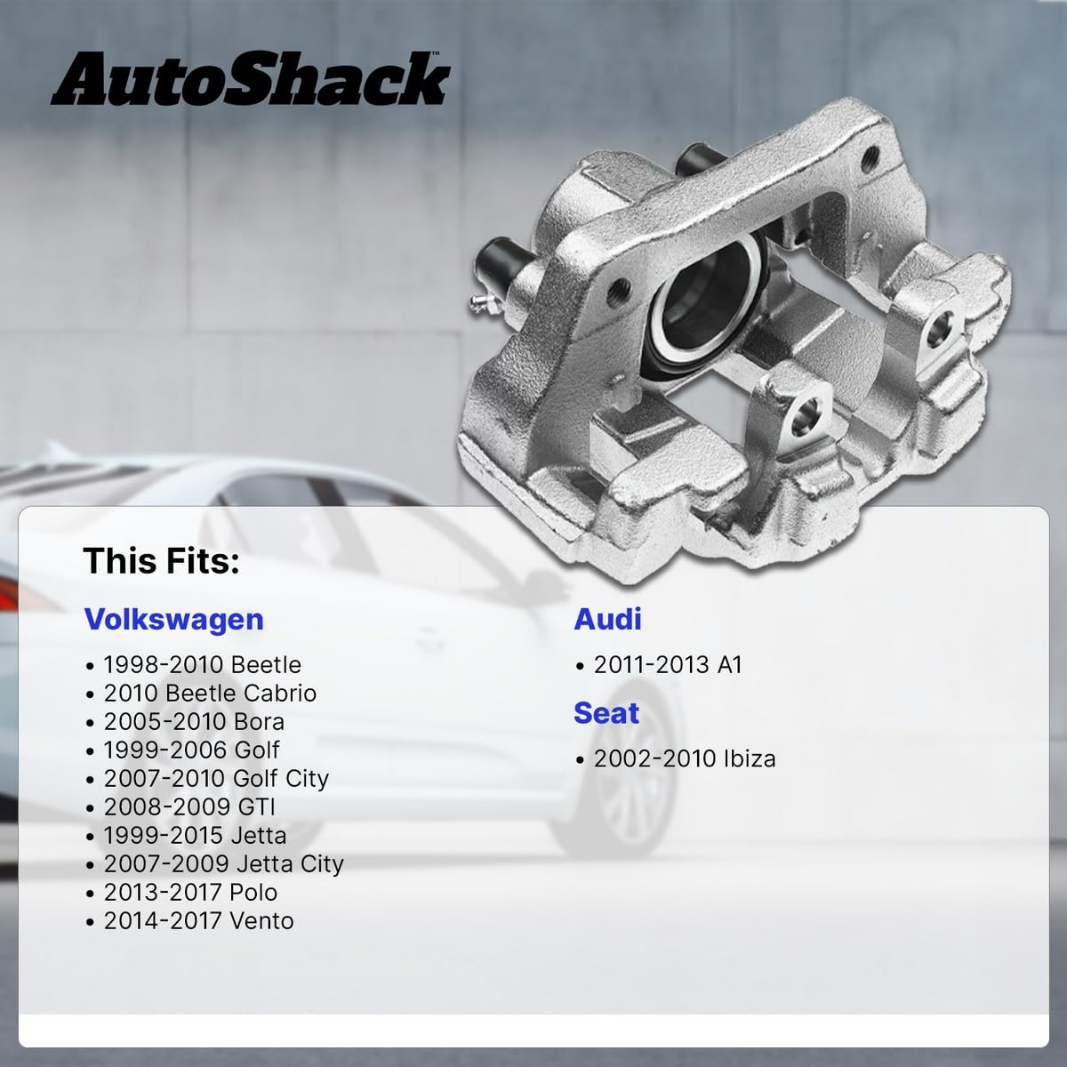 Autoshack Front Brake Calipers Assembly Pair Set Of 2 Driver And Passenger Side Replacement For Vw Jetta City 1998-2010 Beetle 1