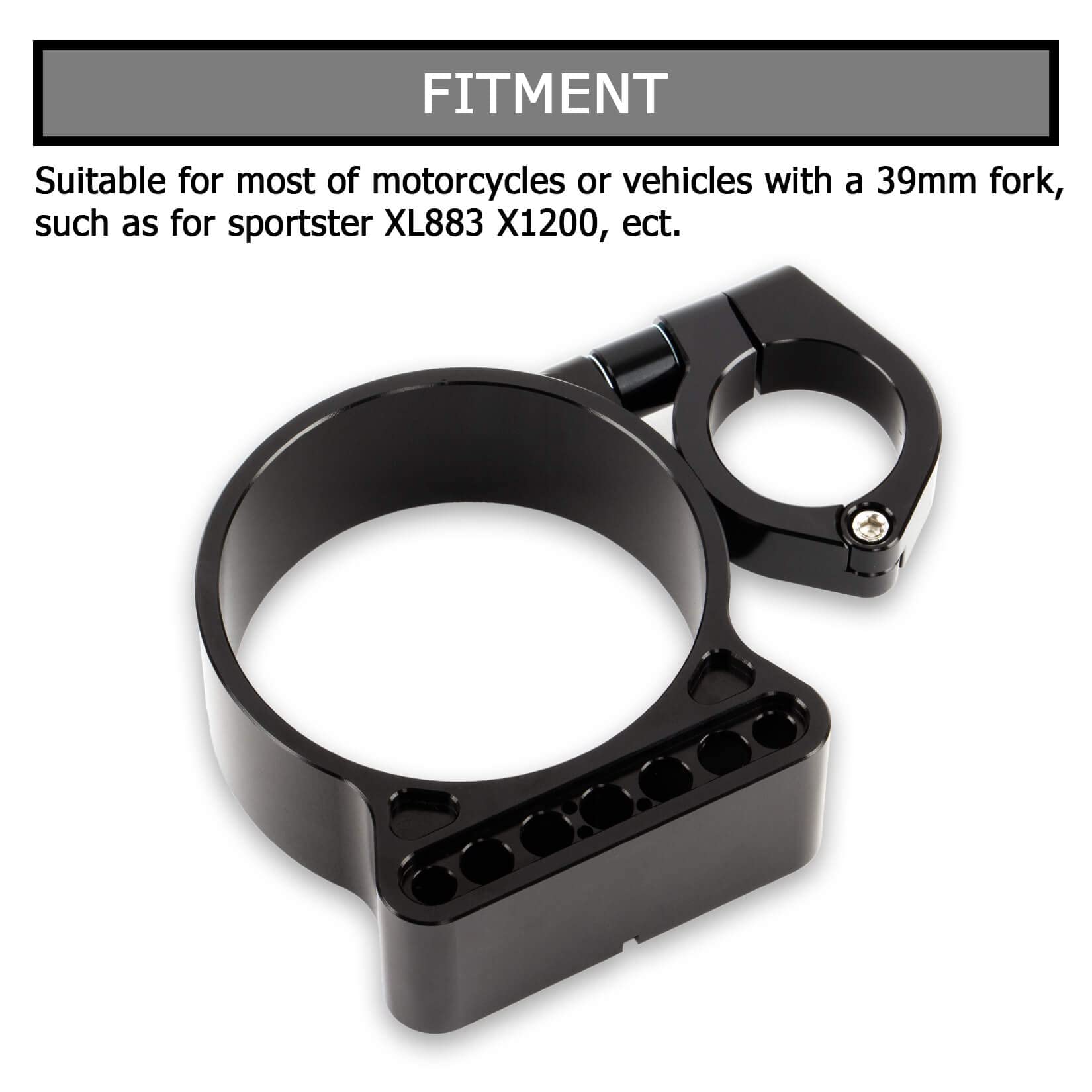 Speedometer Relocation Bracket Cover Side Mount Speedometer Instrument Housing for Sportster 883 XL1200 883(Black)