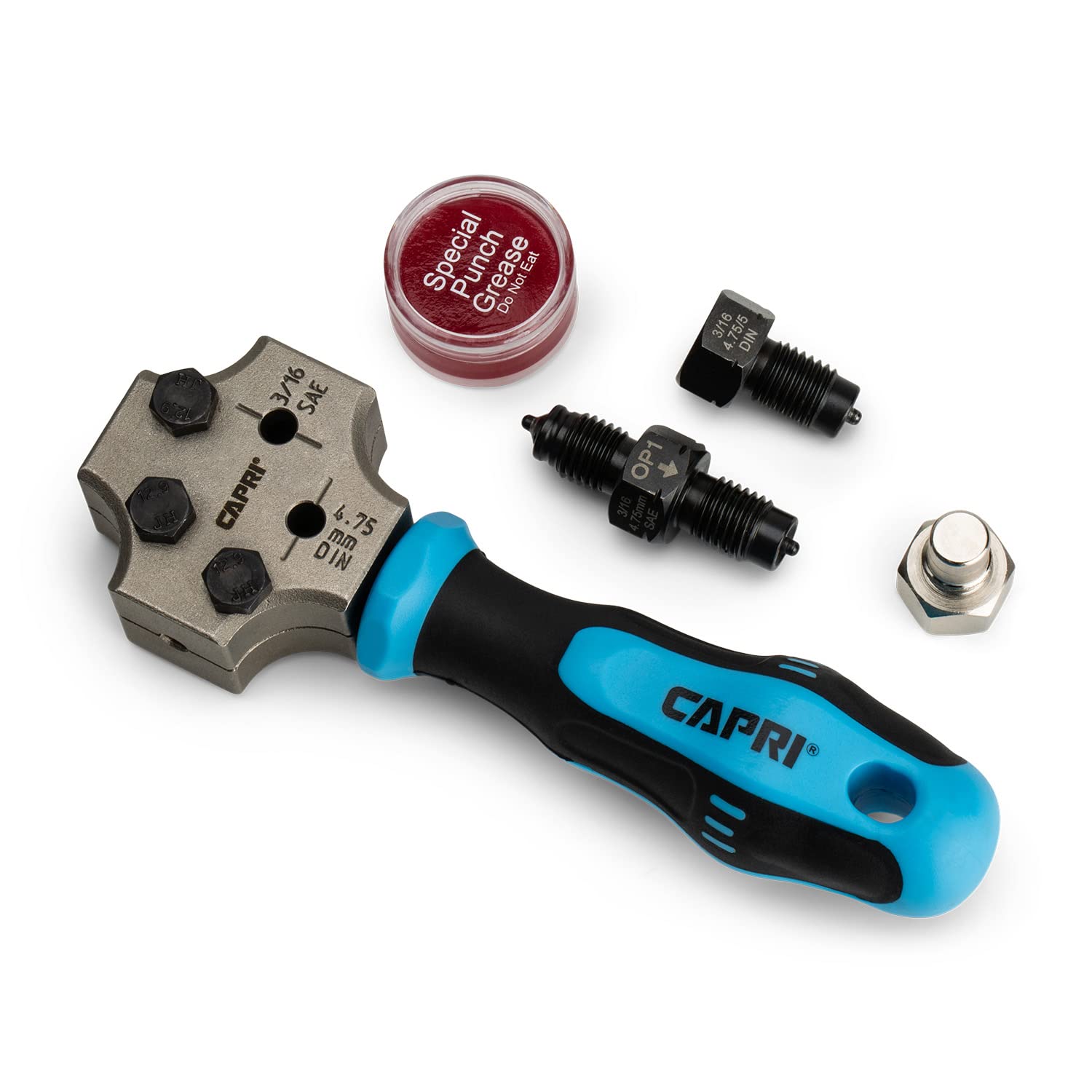 Capri Tools 3/16 in. Dual Head Flaring Tool, makes 4.75 mm ISO/DIN Bubble Flare and 3/16 SAE Double Flare