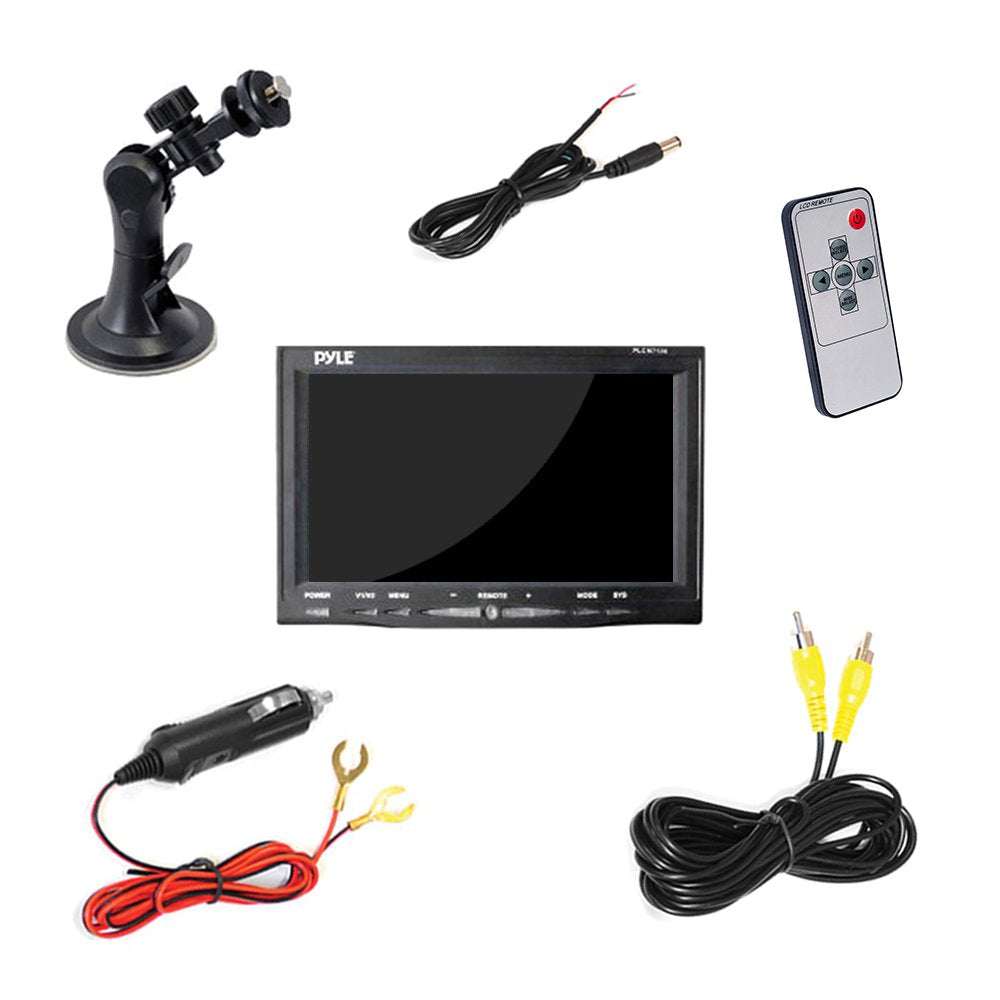 Pyle Car Backup Camera Rearview - Mirror Screen Reverse Parking Sensor Hd 7'' Lcd Screen Monitor Distance Scale Line Waterproof