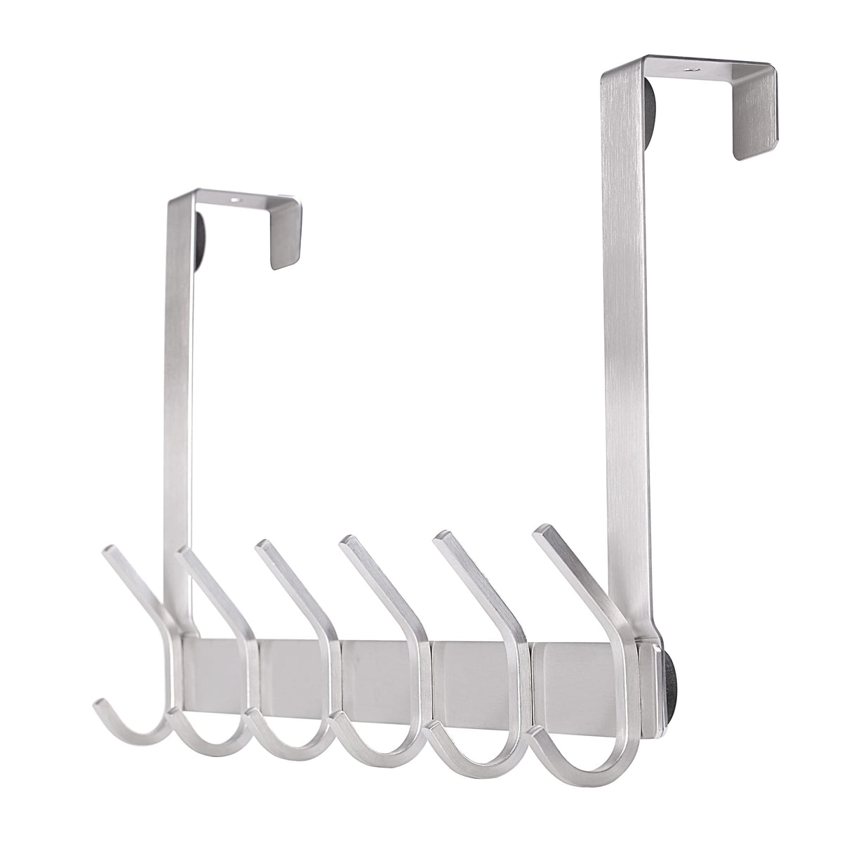 Yumore Over The Door Hooks, Sus304 Stainless Steel Heavy Duty Door Hanger For Coats Robes Hats Clothes Towels, Hanging Towel Rack Organizer, Easy Install Space Saving Bathroom Hooks, Brushed Finish