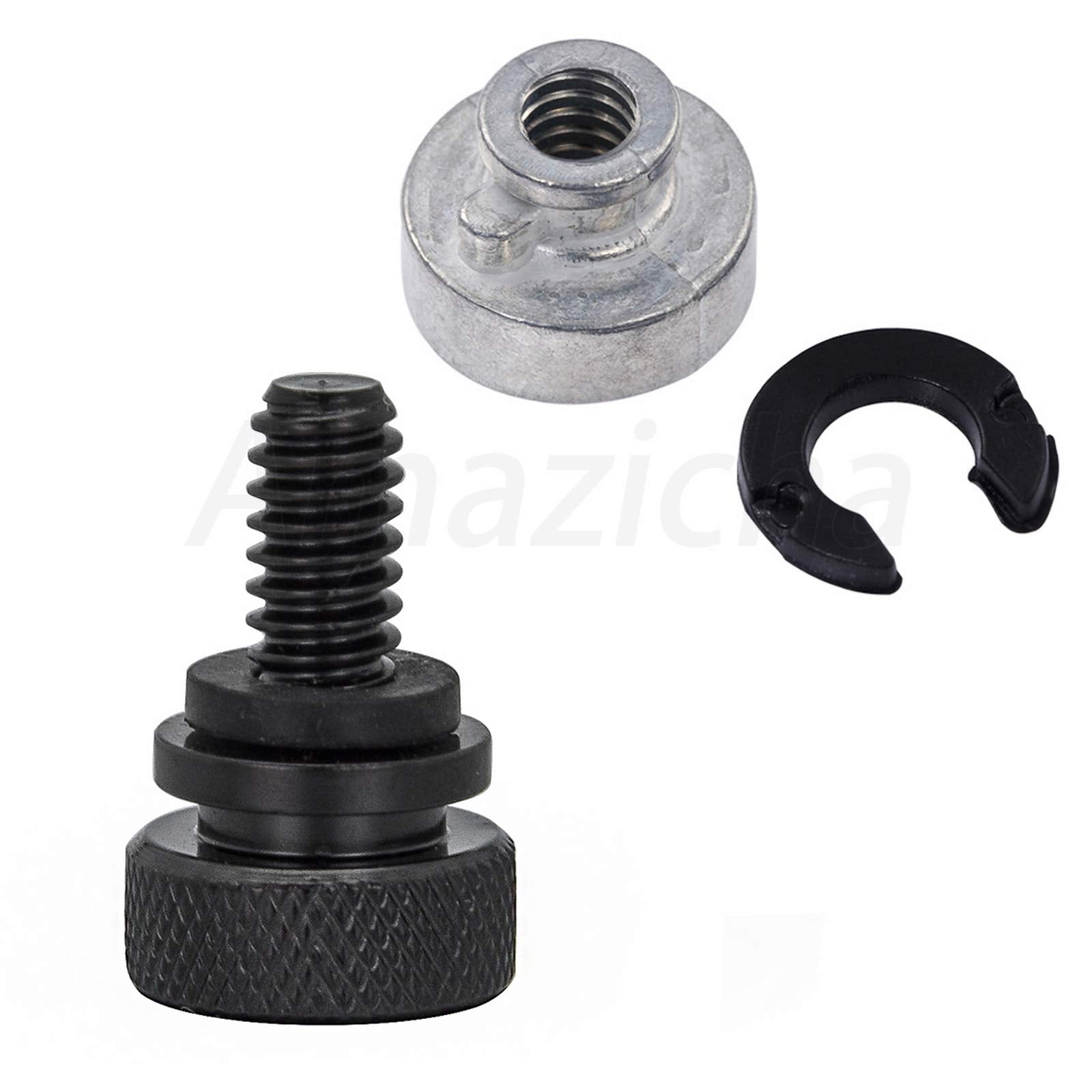 Amazicha Black Stainless Steel Seat Bolt Screw Nut Mount Kit Compatible For Harley Davidson Touring Sportster Softail Dyna 1996-2024