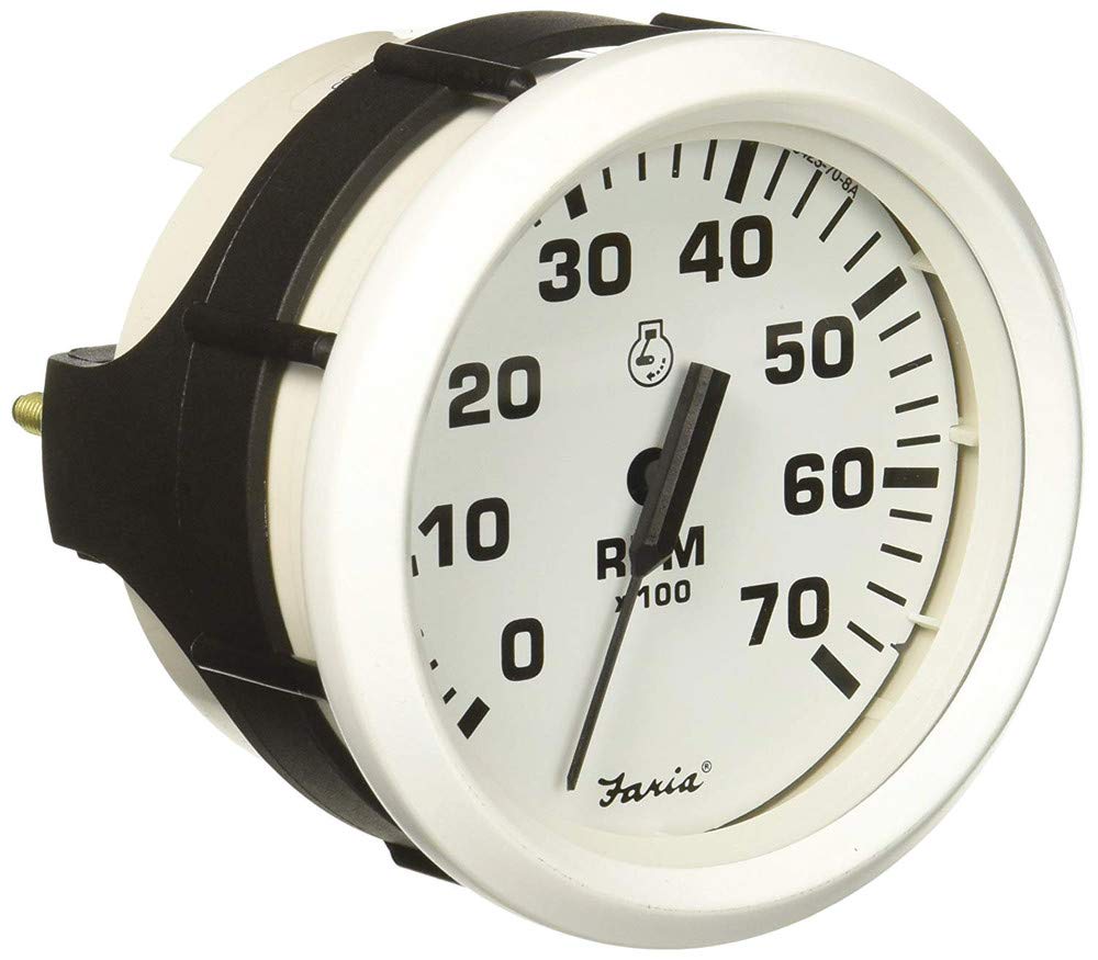Faria Beede 33104 Dress Tachometer (7000 RPM) - 4', White WBCARB000FP09RE