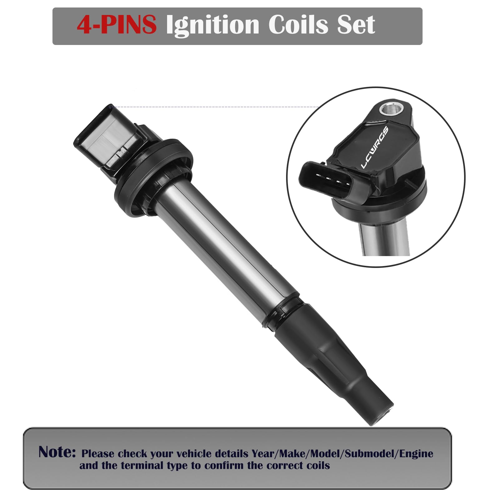 Pack of 4 Ignition Coil Compatible with 1.8 L4 Toyota Corolla Prius Matrix Scion XD 1.8L 2009 2010 2011 2012 2013 2014 2015 2016