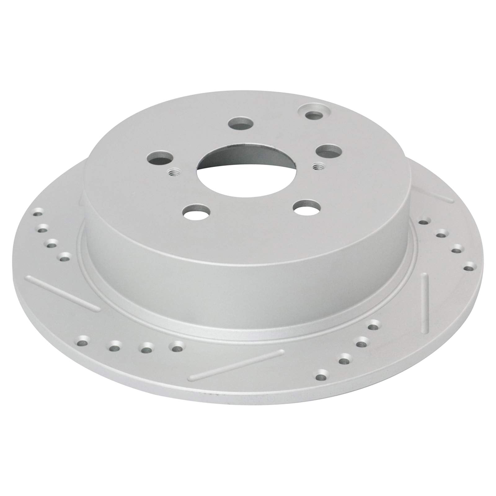 Trq Rear Brake Rotors Set Performance Premium G-Coated Slotted X Drilled Driver & Passenger Side Compatible With 2005-2010 Scion