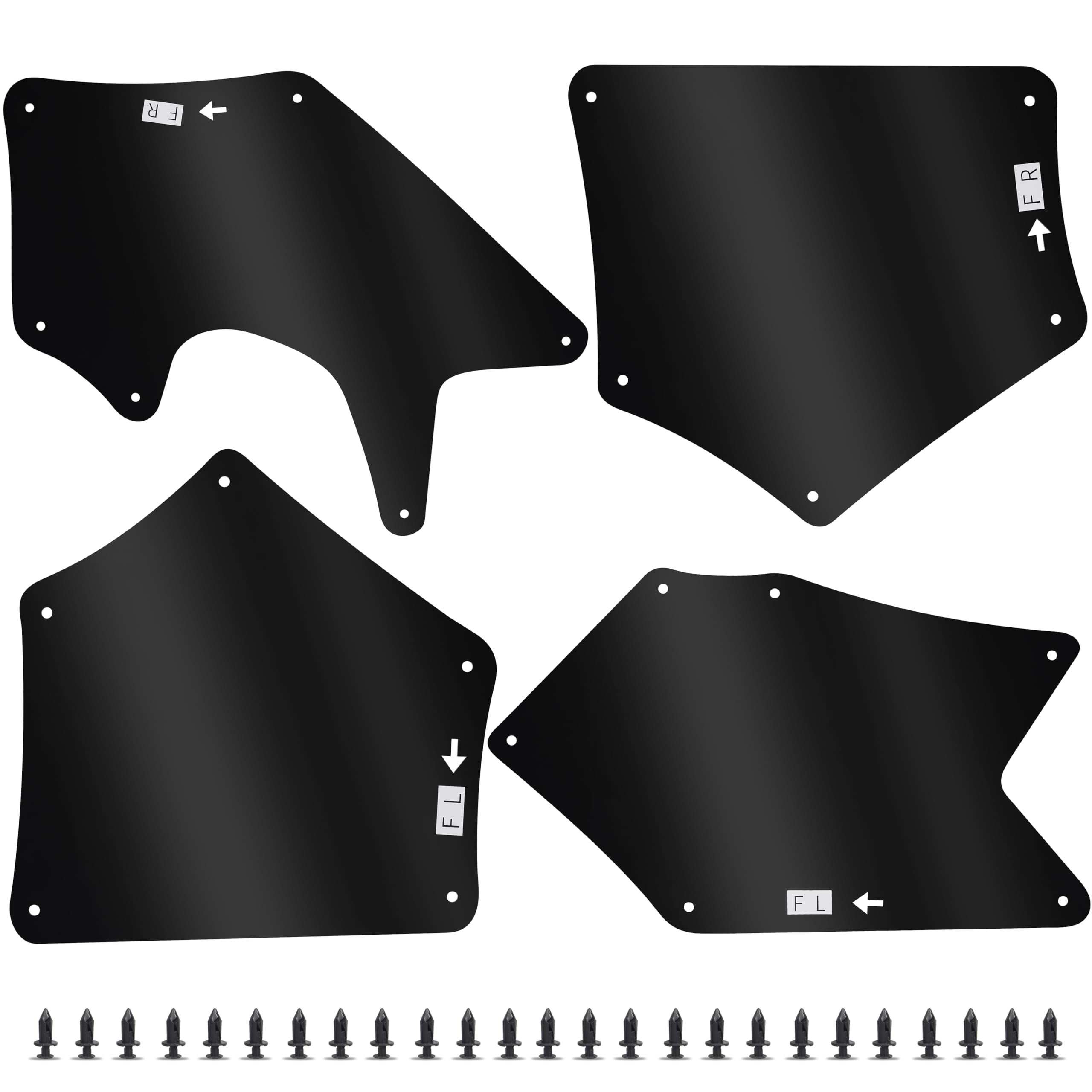 ECOTRIC Splash Guards Fender Liner Shields Compatible with 2007-2022 Toyota Tundra Sequoia Replacement for 537370C030 537360C030 537390C020 Front Fender Aprons Seals Mud Flaps Mudguards w/Clips 4Pcs