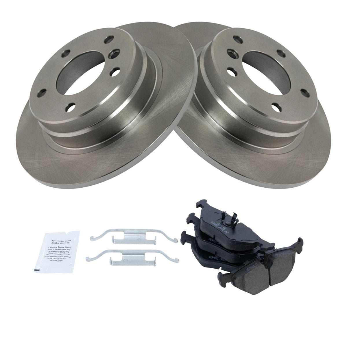 Trq Rear Brake Pad & Rotor Kit Brake Pads Brake Rotor Ceramic Compatible With 1992-1998 Bmw 318I 1992-1997 318Is 1998-1999 323I