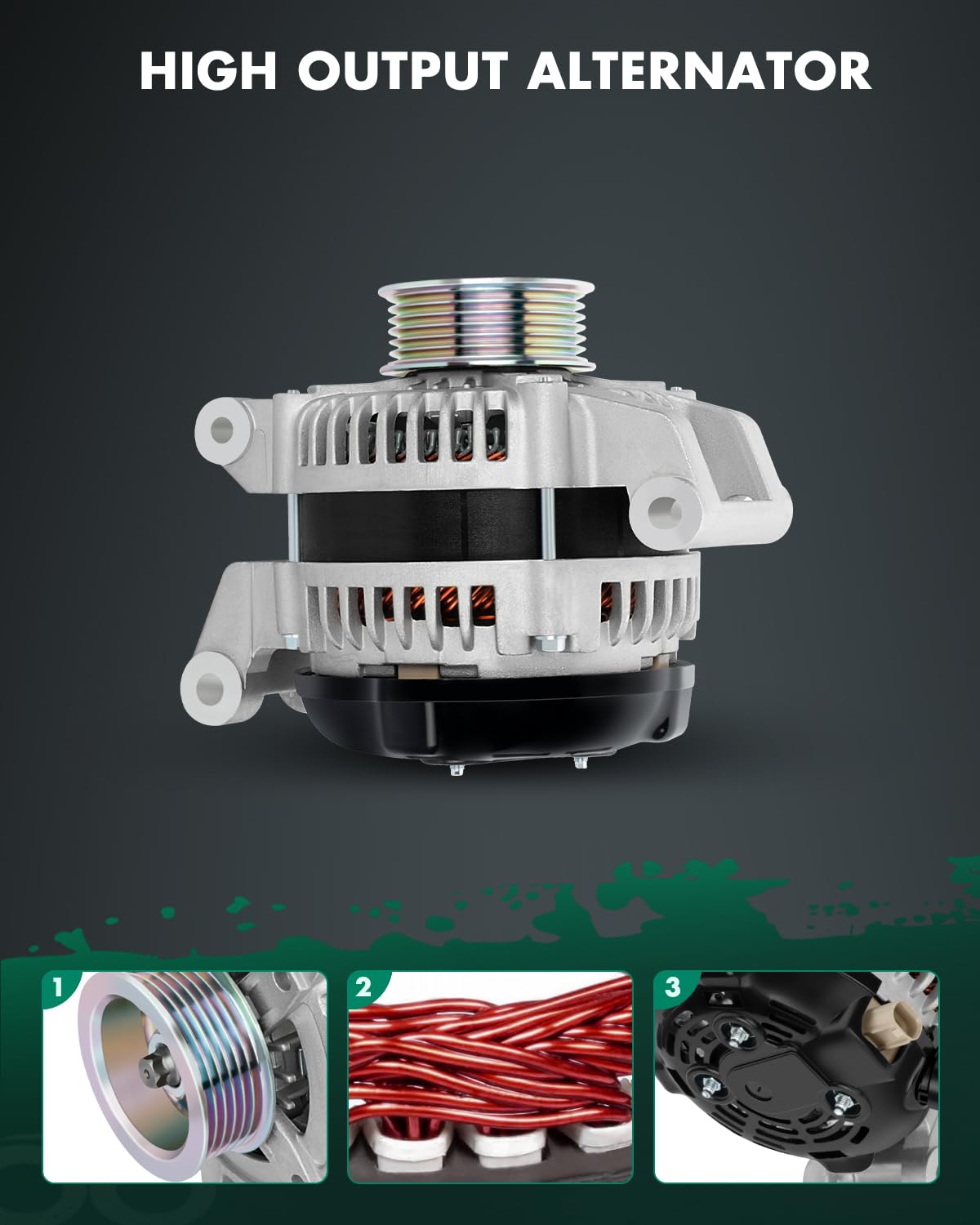 SCITOO Alternator Fits for Chrysler Sebring 2.4L 2.7L 2001-2006, for Dodge Stratus 2.4L 2.7L 2001-06- 12V 120Amp CW 6-Groove Pul