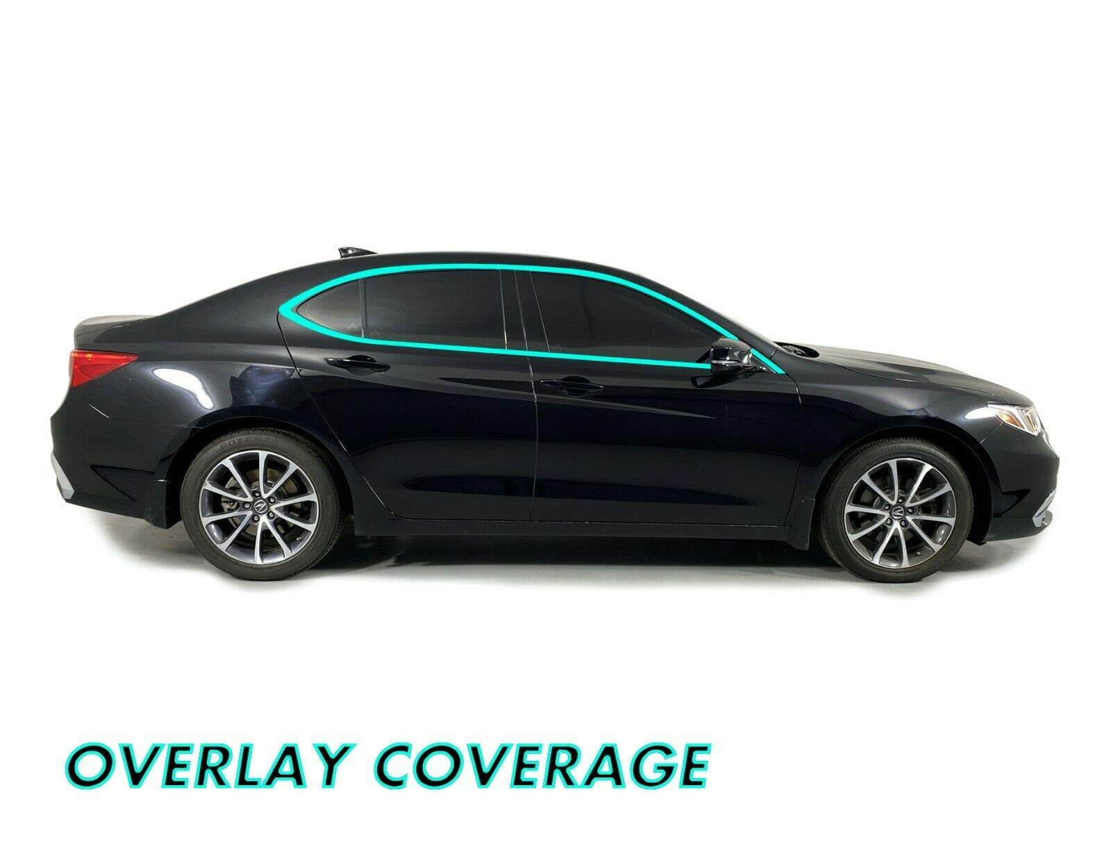 Slickmod Chrome Delete Blackout Vinyl Overlay For 2015-2020 Acura Tlx Window Trim (Gloss Black)