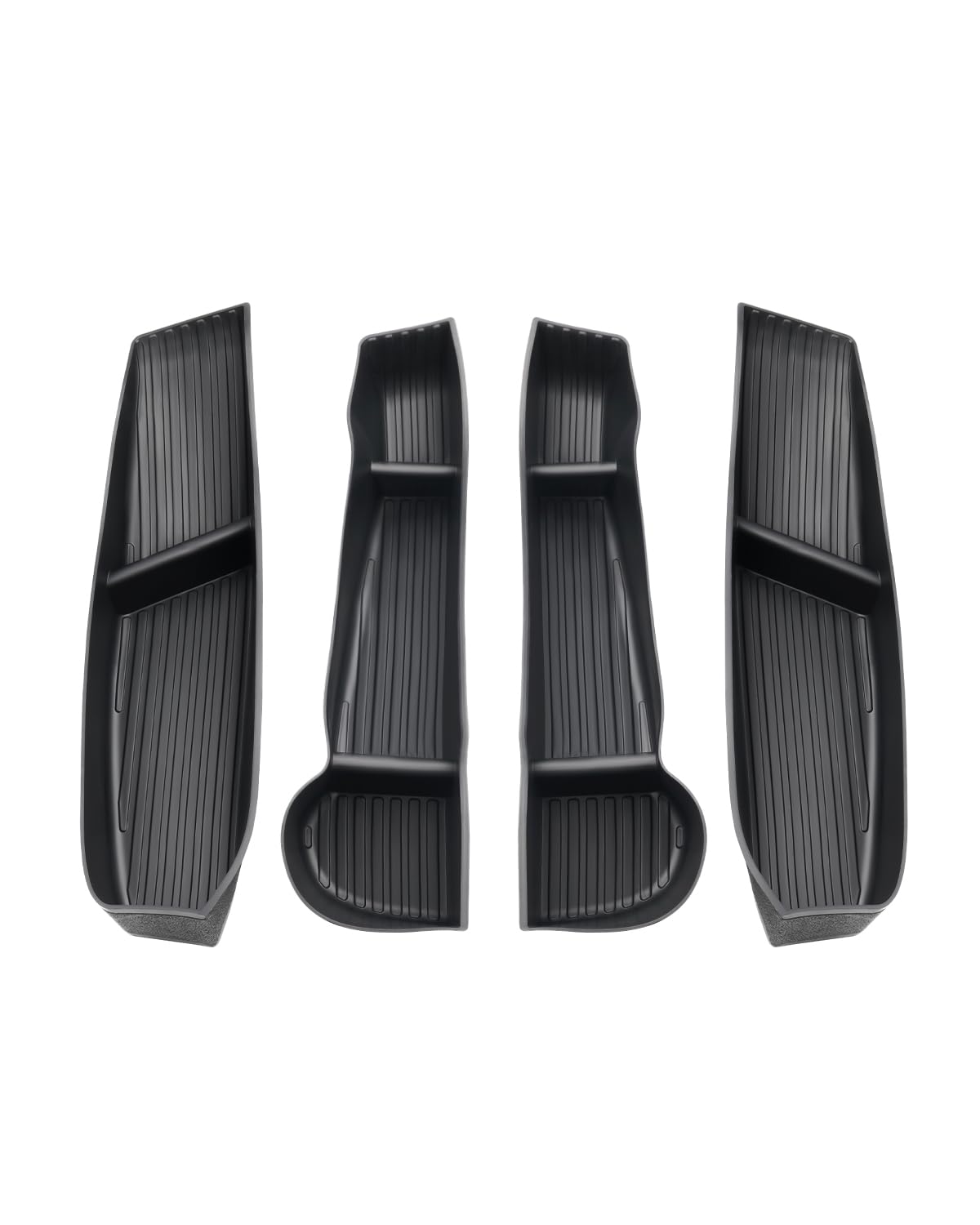 Shademax Car Door Organizer Tray For Tesla Model Y 2021-2024 2025 - Tpe Material, Black, 4 Pieces