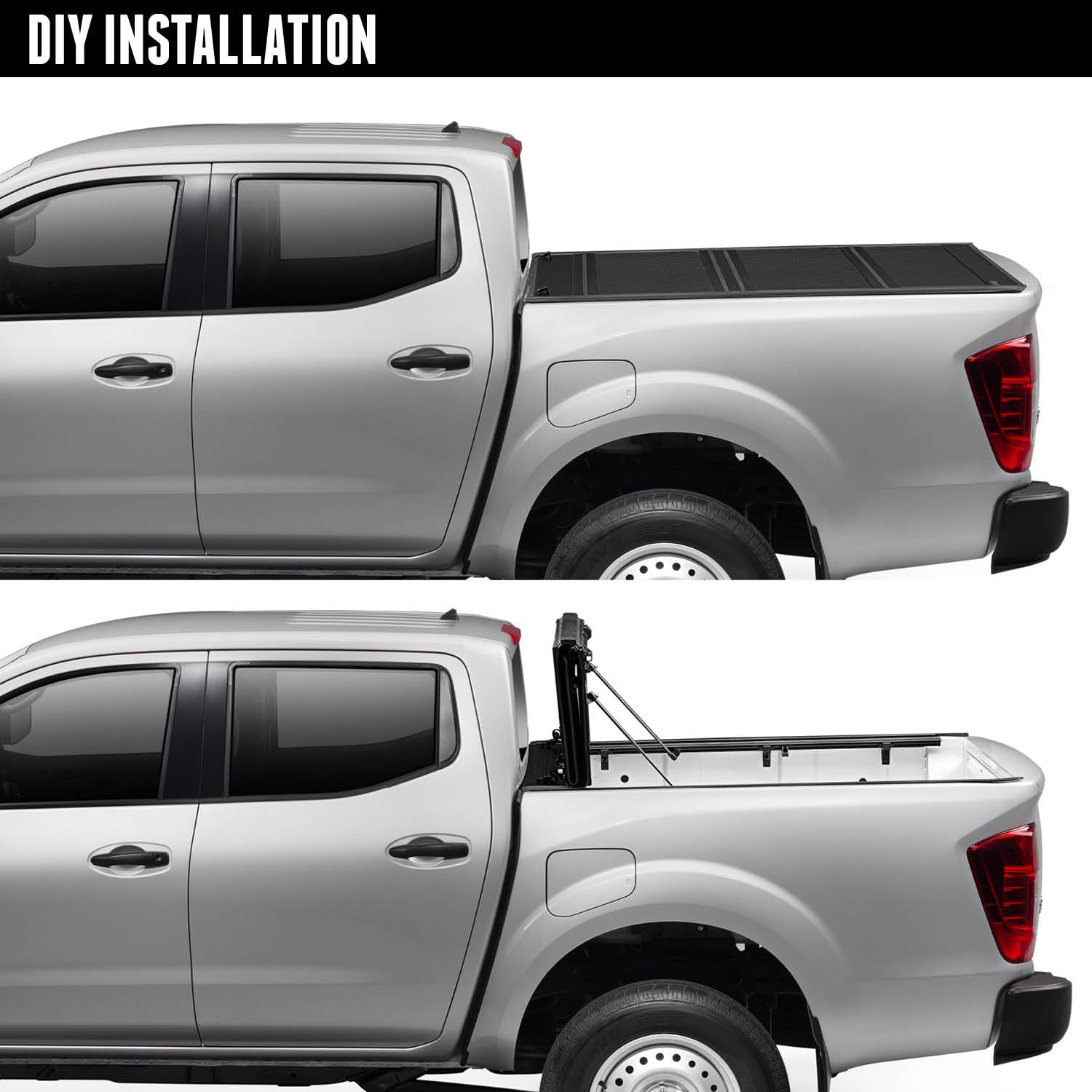 UnderCover Flex Hard Folding Truck Bed Tonneau Cover | FX51004 | Fits 2015 - 2017 Nissan Frontier w/o track system 6' 1'' Bed (7