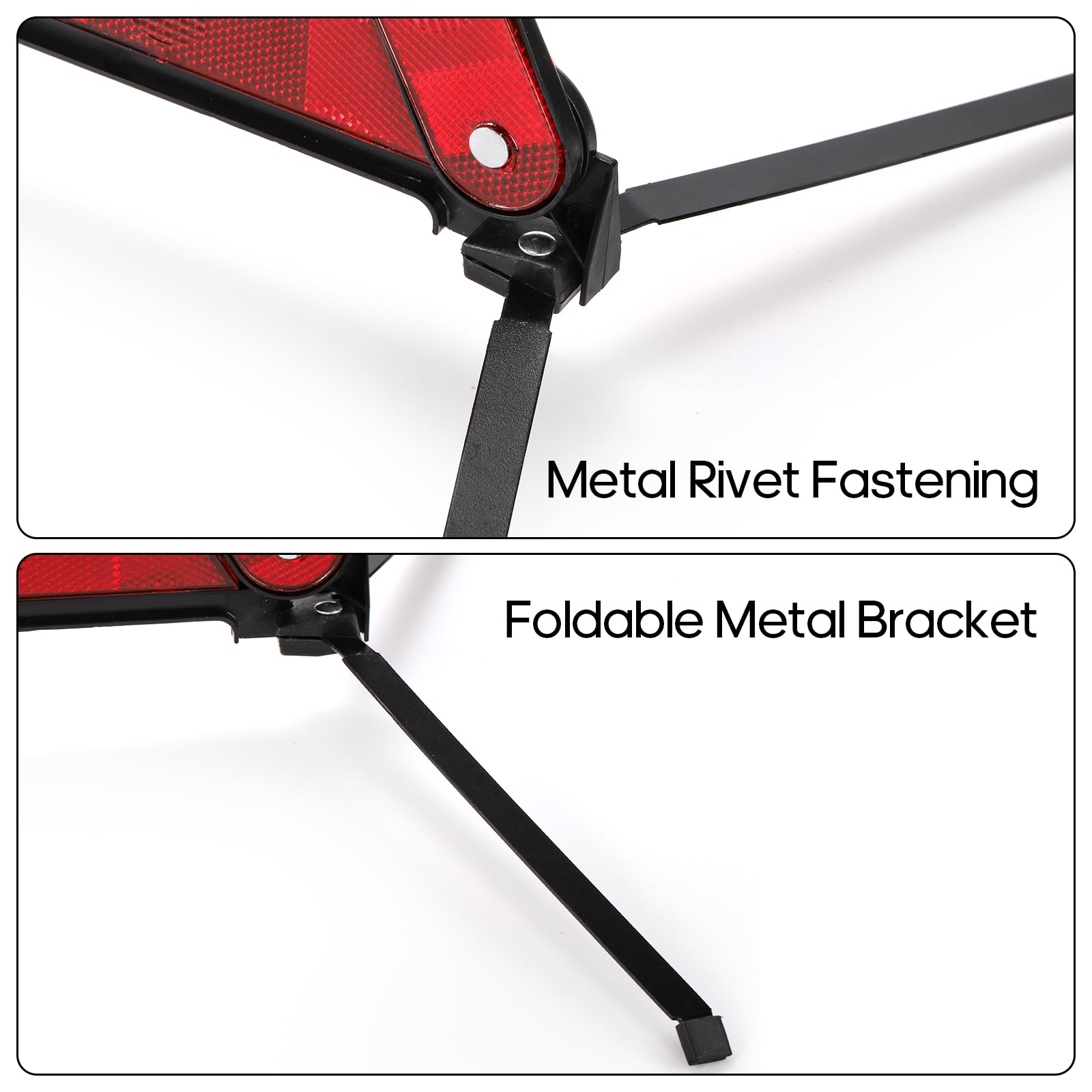 Fasmov 3 Pack Triangle Warning Frame Triangle Emergency Warning Triangle Reflector Safety Triangle Kit, Emergency Triangle for V