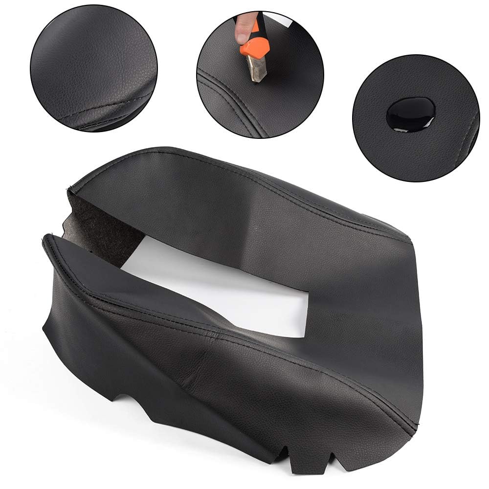 Allgood Armrest Lid Center Console Cover Compatible With Chevy Tahoe Suburban 2007-2013 Leather Black