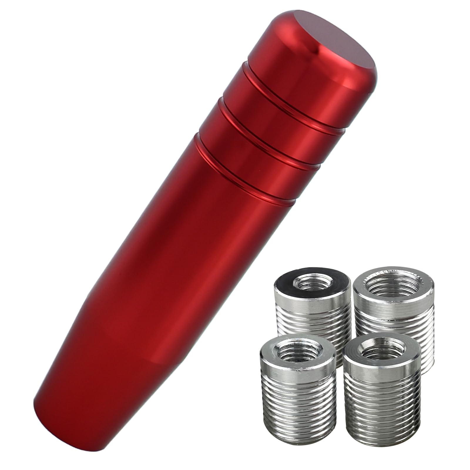 YCooiFo Long Shift Knob, 5.12'' Lightweight Car Gear Shifter knobs of Aluminum Alloy Fit Universal Manual Vehicle with 4 Threade