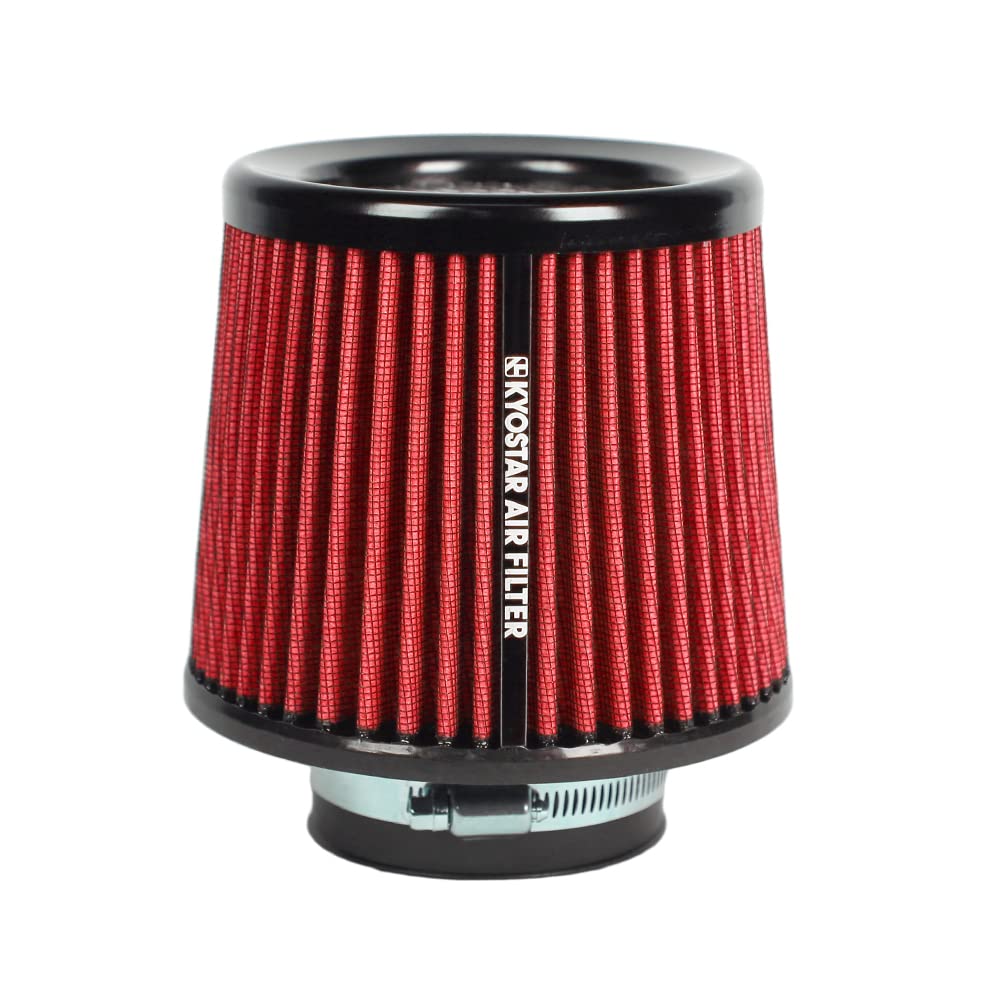Kyostar 3 Inch 76Mm Air Intake Cone Filter Replacement Quality Dry Air Filter Red