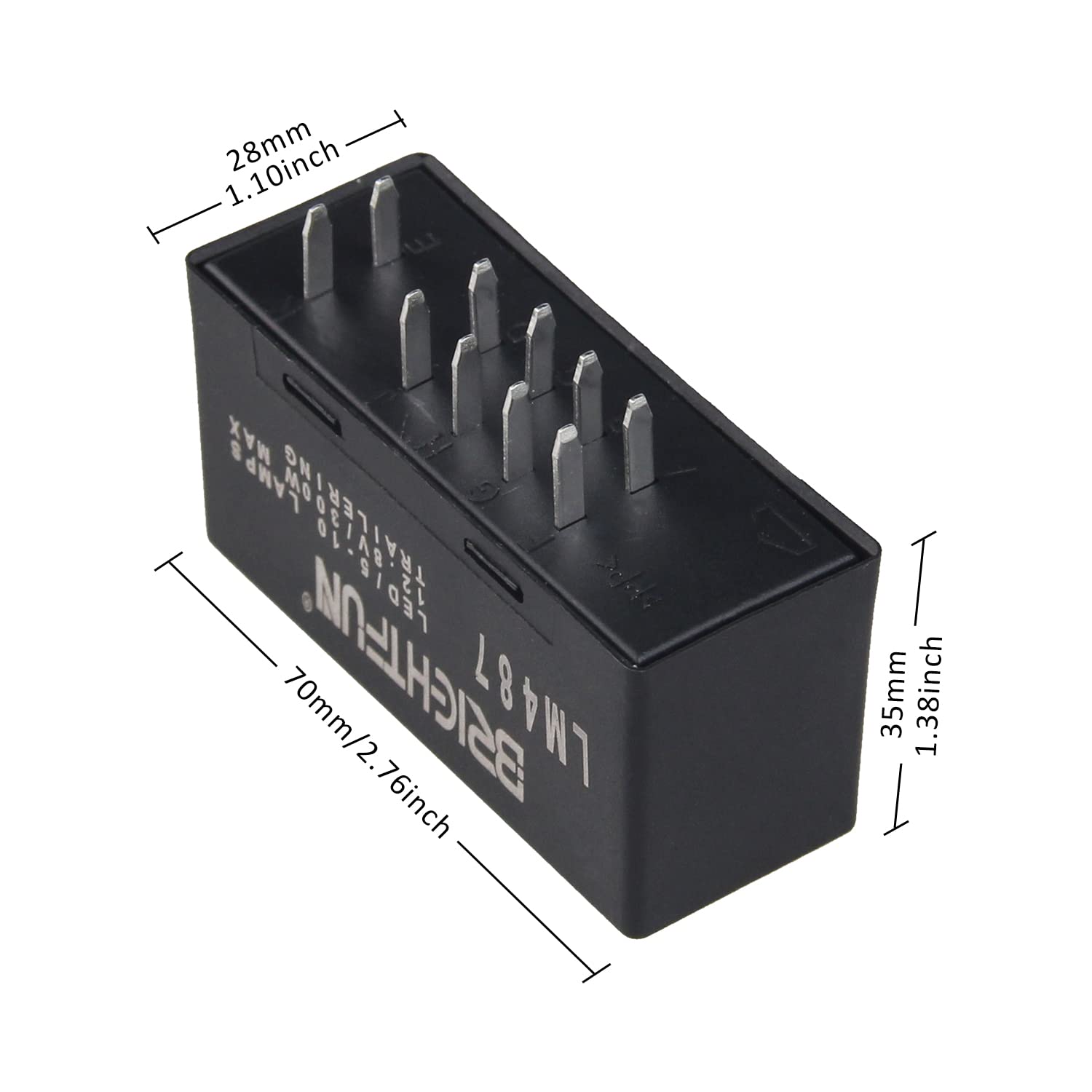 Brightfun 10-Pin Hazard Warning And Turn Signal Led Flasher Relay, Lm487 10383321 For Chevy Tahoe Gmc 2003-2006