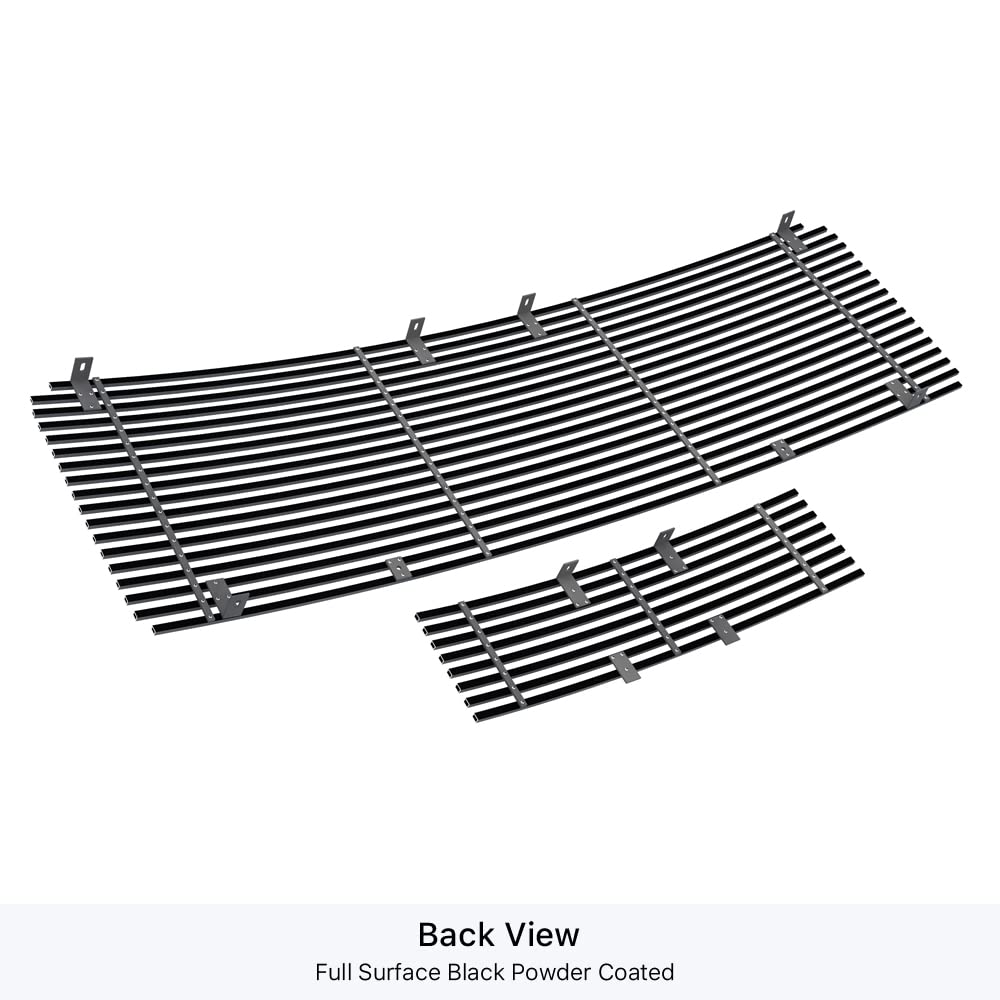 Aps Compatible With Ford F-150 2009-2014 Stainless Steel Black 8X6 Horizontal Billet Grille Insert Combo F86614H