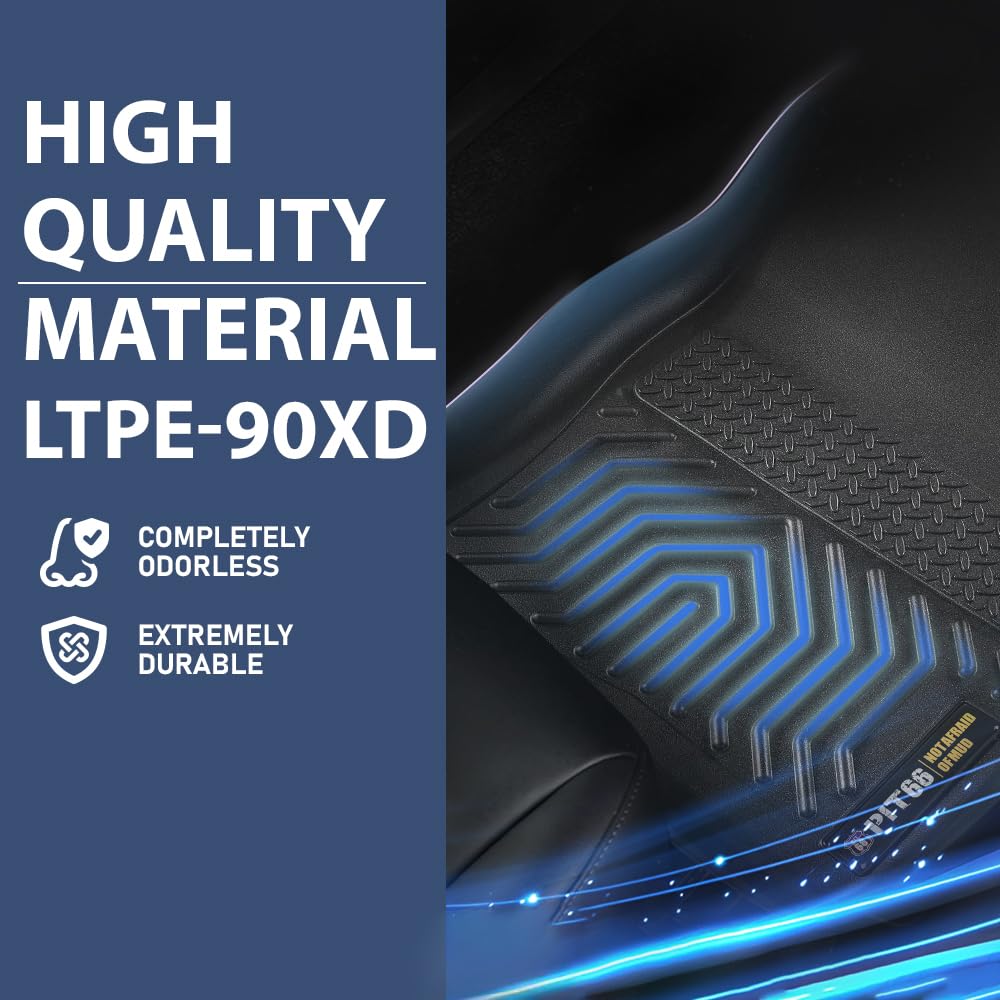 Pit66 Floor Mats Compatible With 2013-2019 Ford Escape Fit 2013-2018 Ford C-Max, (Heavy Duty) Tpe 3-Piece Premium Floor Liners I