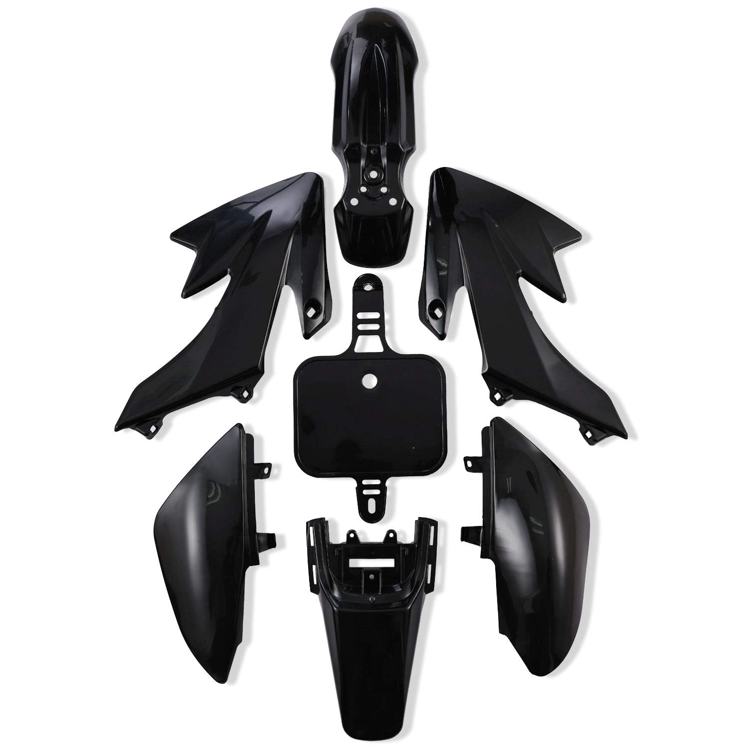 Cleo Plastics Kit With Black Seat For Crf50 Xr50, Chinese 50Cc 70Cc 90Cc Dirt Pit Bike,Fenders Fairings Replacement Plastic With