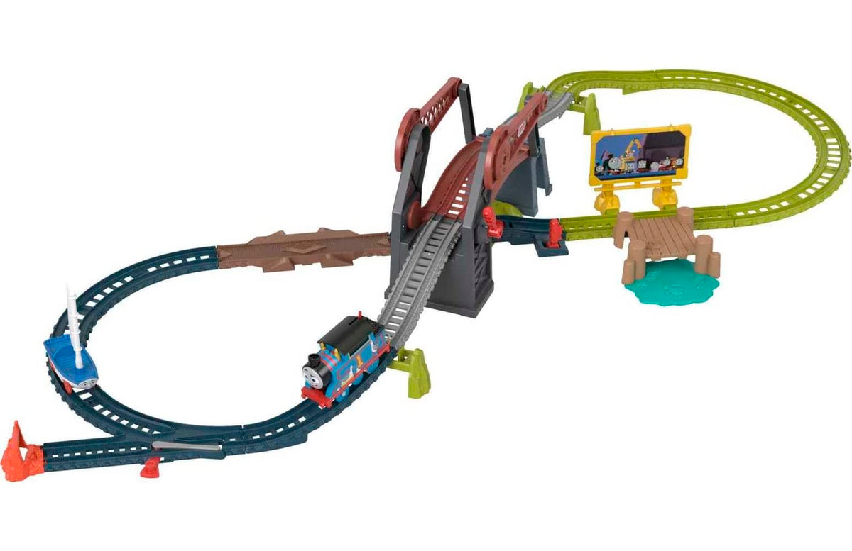 Thomas & Friends Motorized Toy Train Set Bridge Lift Thomas & Skiff Track Playset With Boat For Preschool Pretend Play Kids Ages