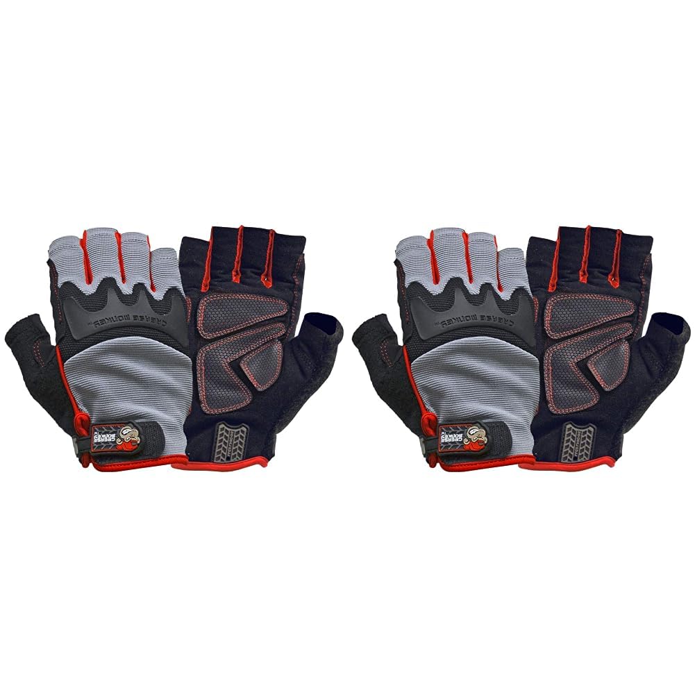 Grease Monkey Mens Pro Gloves Grease Monkey Fingerless Large, Grey/Black, Large 1 Pair Us