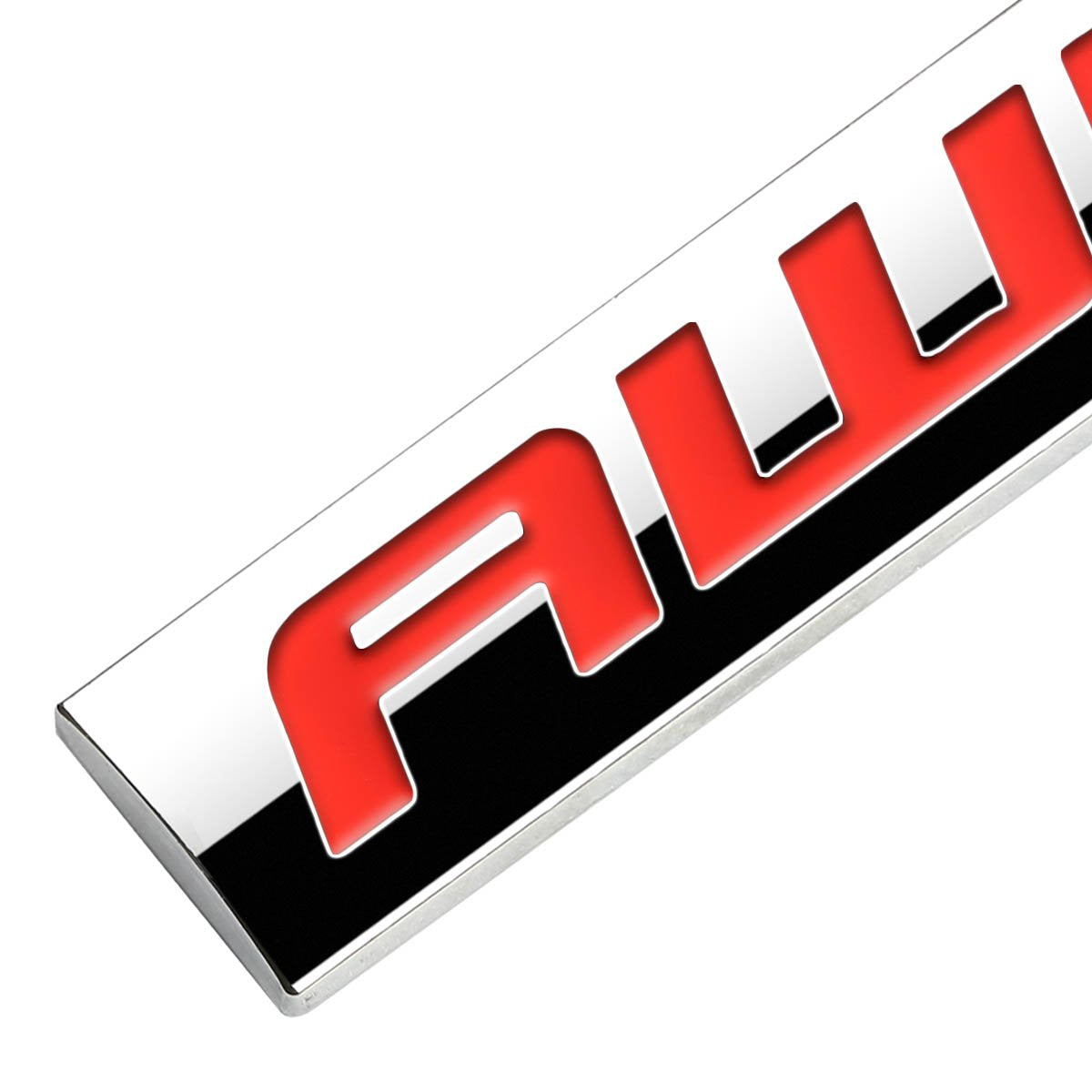 Auto Dynasty Chrome Finish Metal Emblem Awd Badge, (Red Letter)