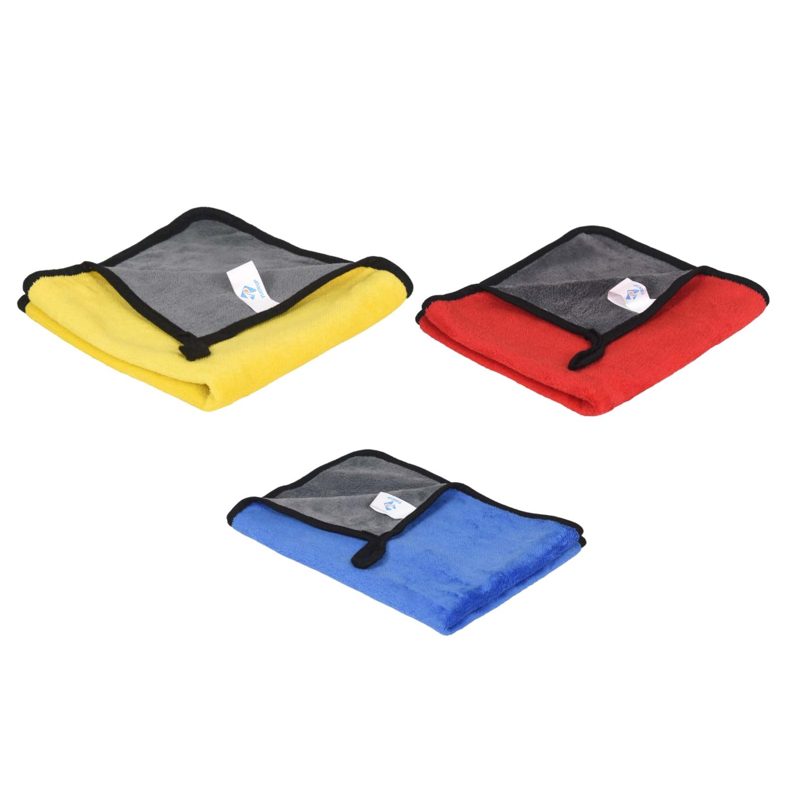 TURNUP Microfiber Cloth Combo  Pack of 3 (40cm x 60cm, 500GSM)  MultiColor, UltraSoft & Absorbent Cleaning Towels for Car