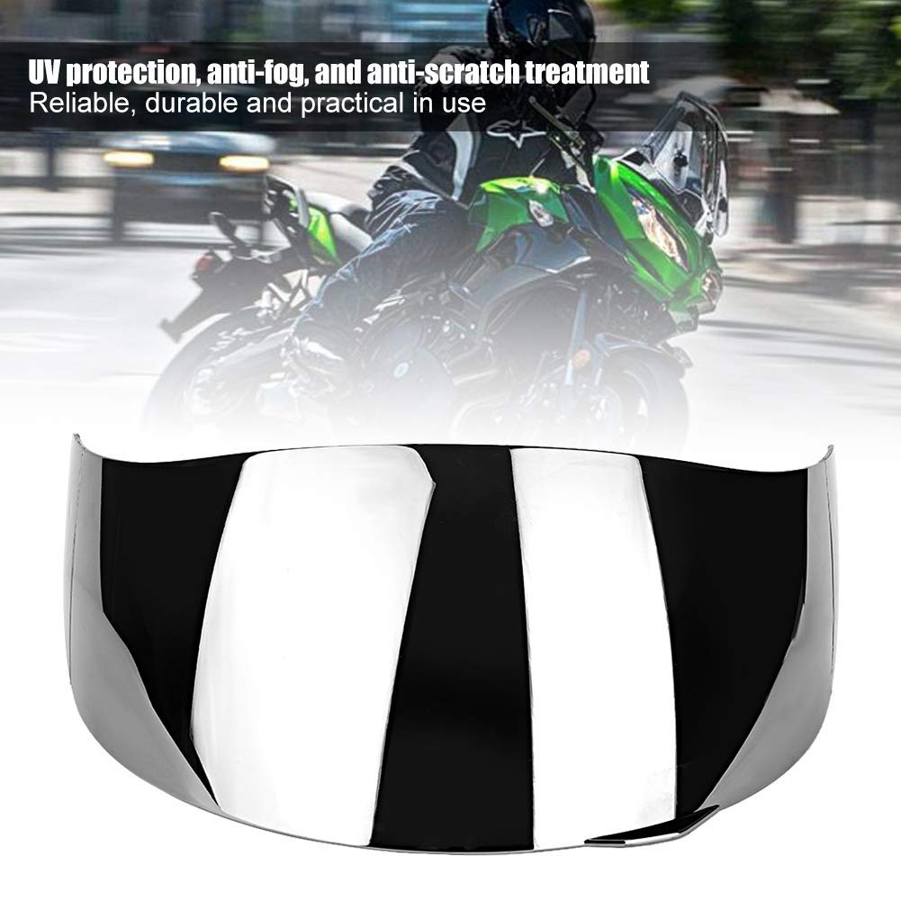 Qiilu Motorcycle Wind Helmet Lens Visor Full Face Fit For Agv K1 K3Sv K5(Sliver)