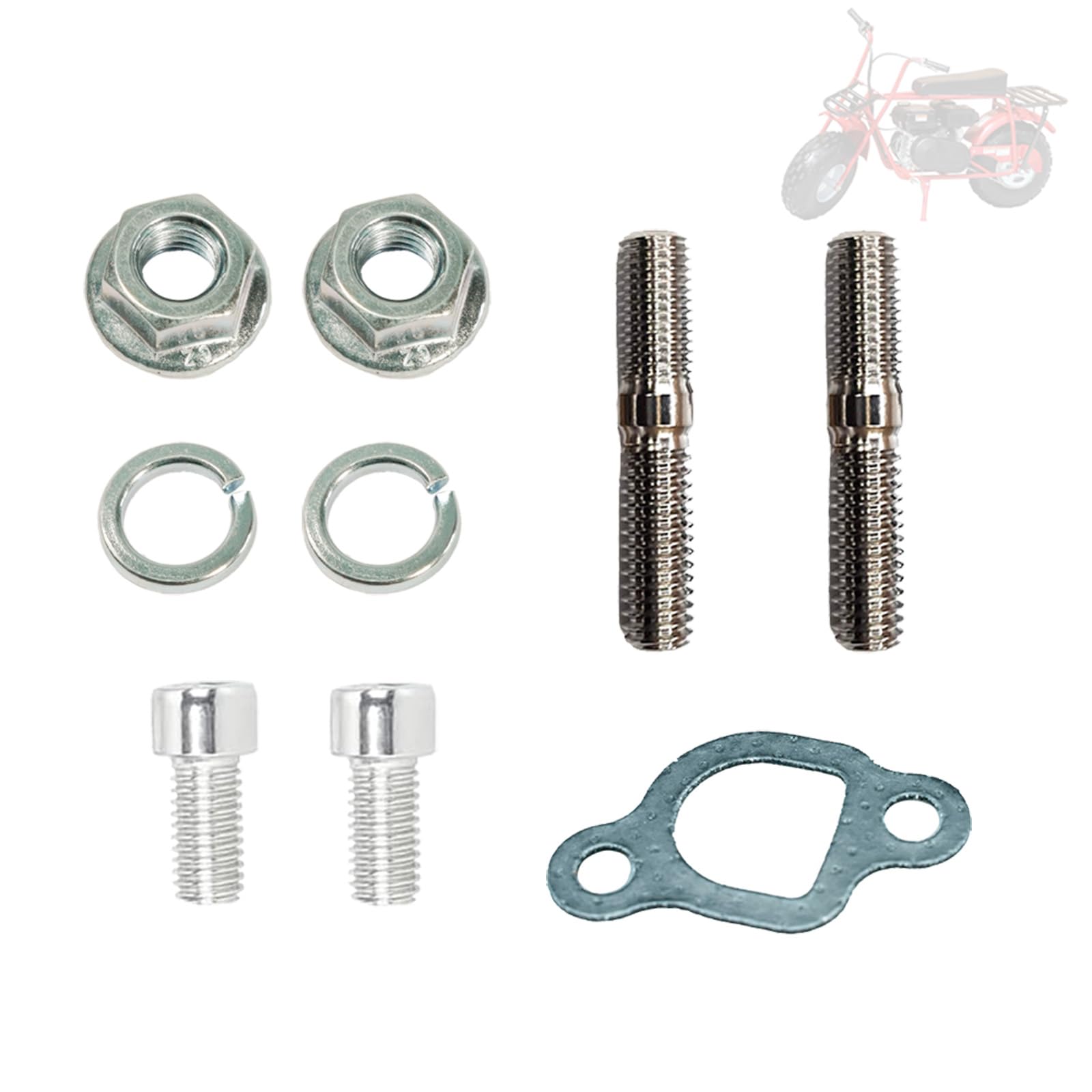 Jmchstore Exhuast Muffler Pipe Mounting Hardware Studs Kit Forfor Coleman Ct200U Bt200X Kt196, Predator 212 Baja Mb200 Mini Bike