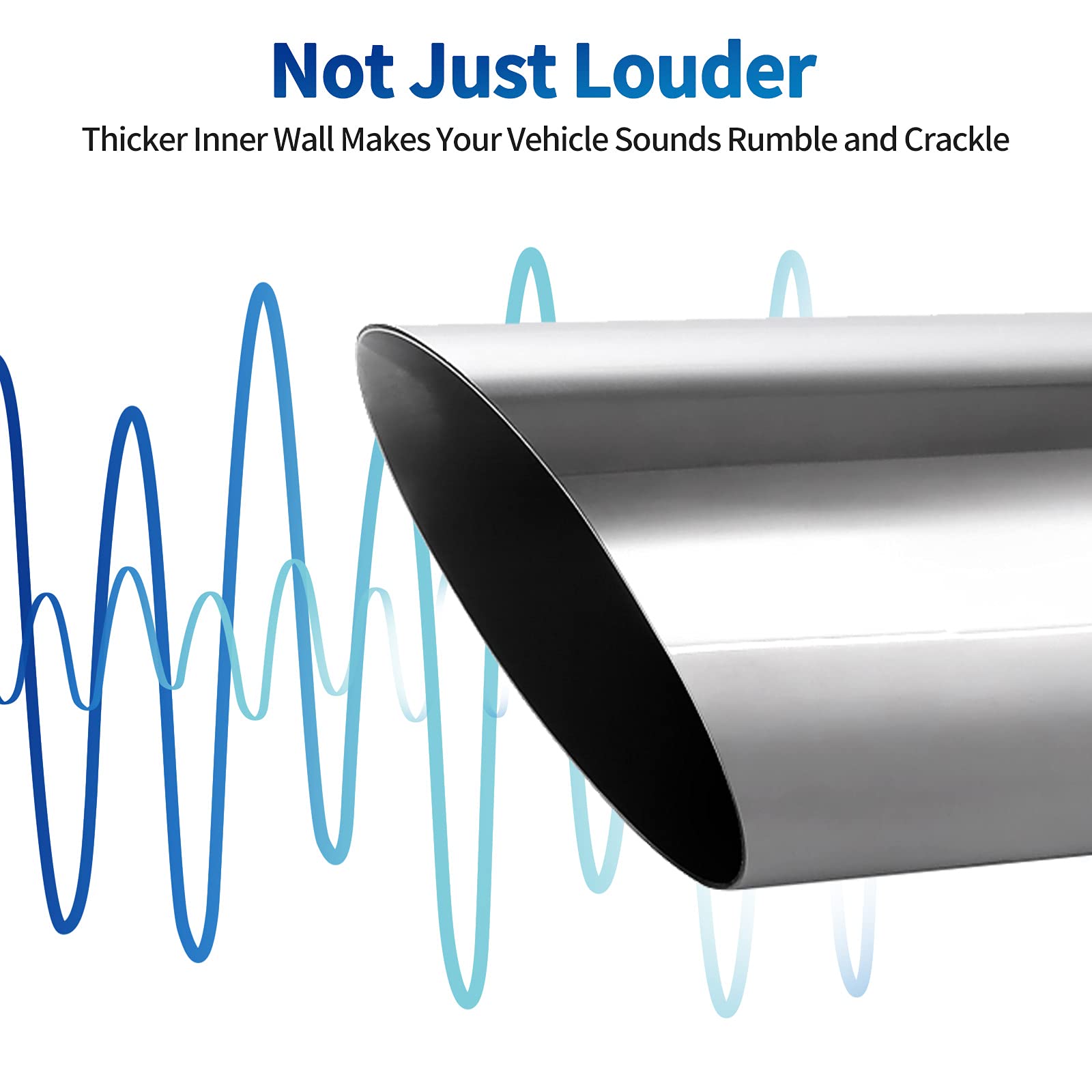 AUTOSAVER88 2.75 Inch Inlet Exhaust Tip, 2.75' Inlet 3.5' Outlet 12' Overall Length Stainless Steel Exhaust Tail Tip for 2 3/4 Inch Outside Diameter Tailpipe, Chrome-Plated, Slant Angle Cut, Bolt-On