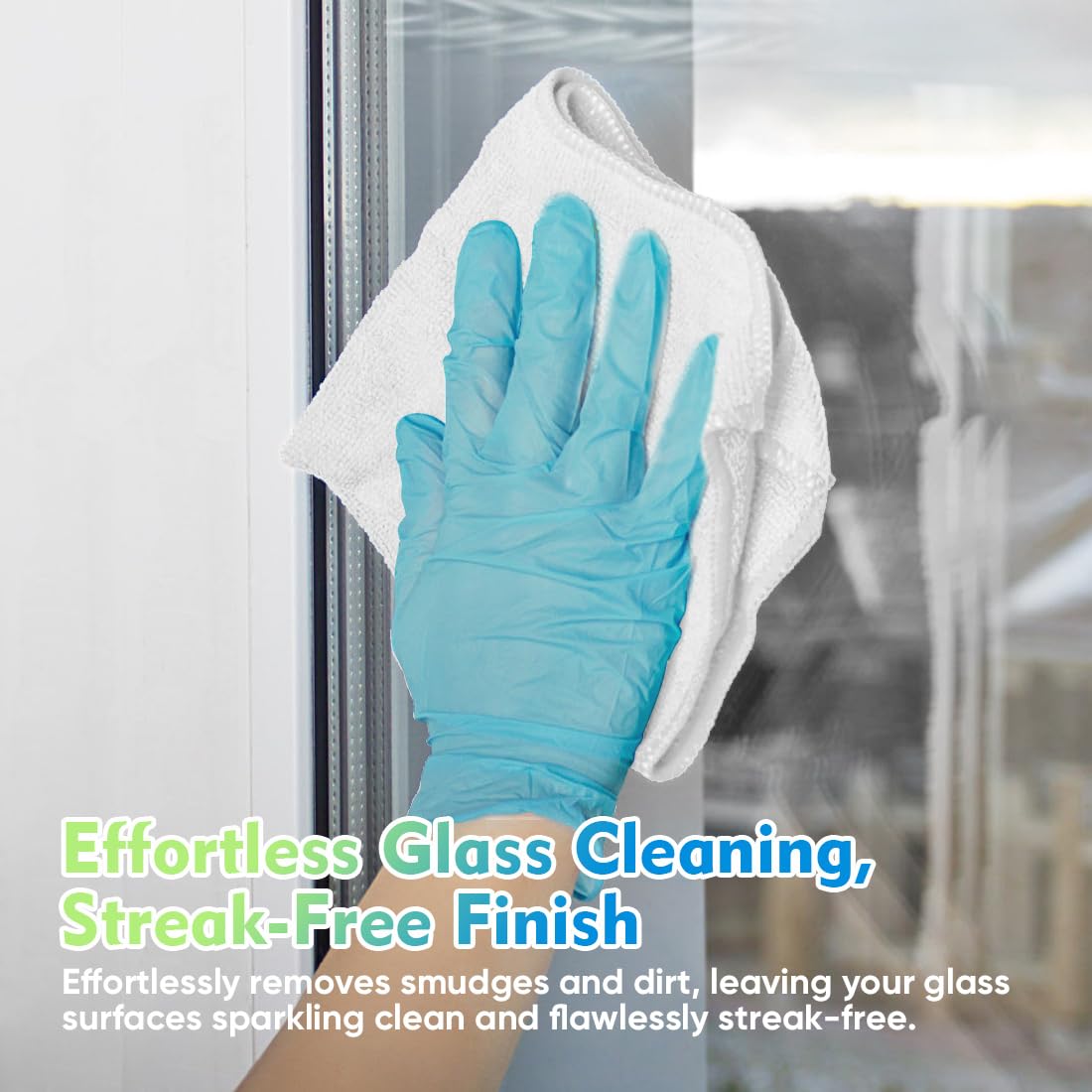 Homexcel White Microfiber Cleaning Cloth 12 Pack, 12.5 X 12.5 Inch Microfiber Towels For Cars, Ultra Absorbent Car Washing Cloth