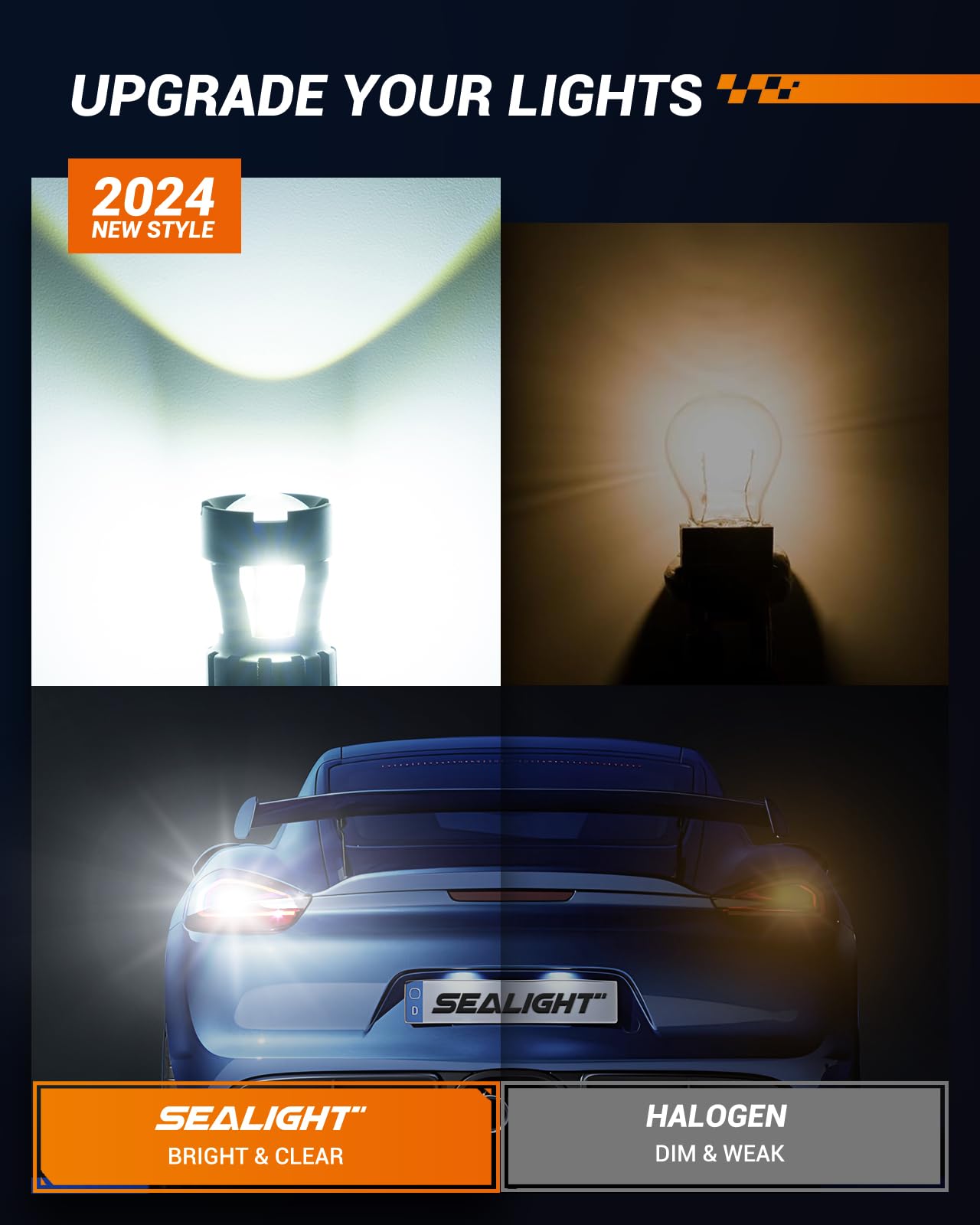 Sealight 921 Led Bulb Reverse Light, W16W 906 912 921 Bulbs 600% Brighter Super Bright Reverse Light Bulb With Projector Replace