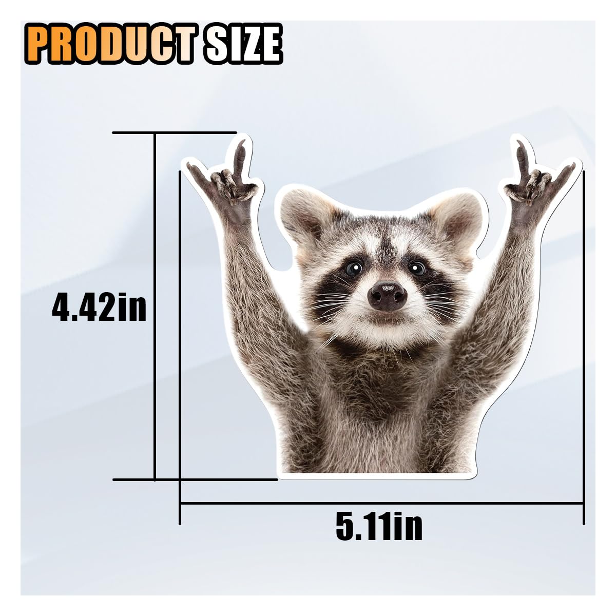 Funny Rocking Raccoon Sticker Decal - Cute Car Window Decal Waterproof Vinyl Sticker, 5.11  4.42 Inch Raccoon Pattern Car Laptop