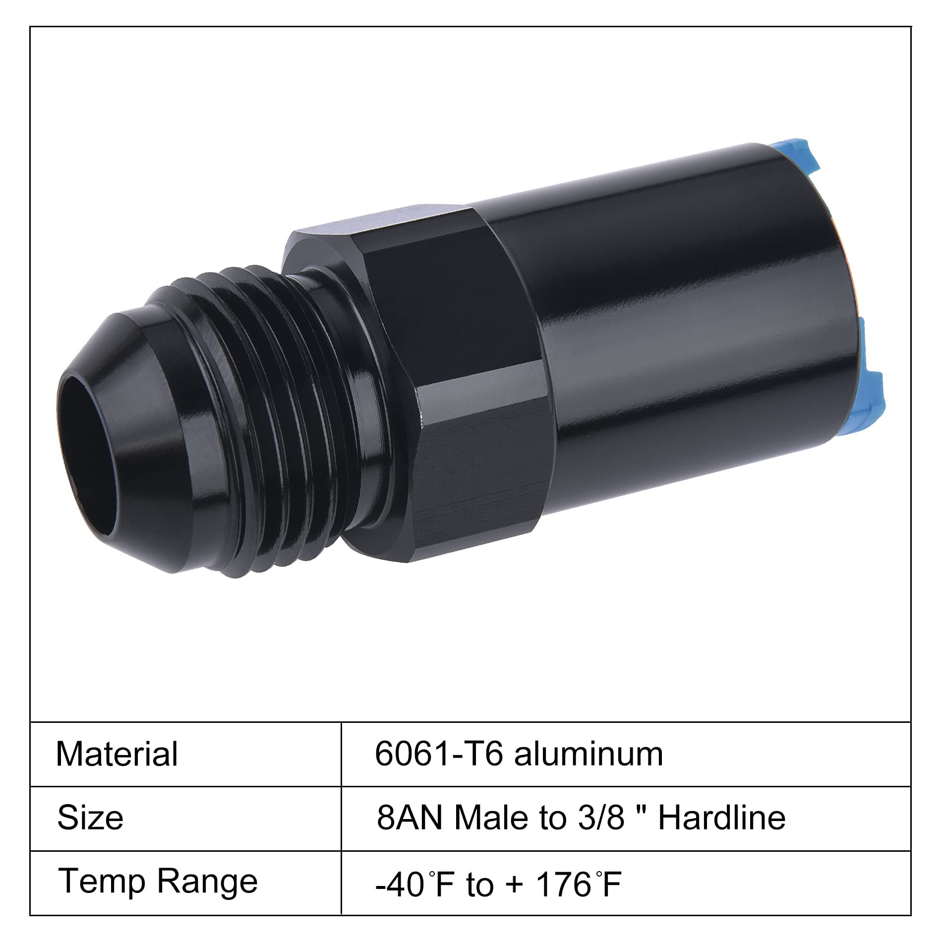 Evil Energy 8An Male To 3/8'' Sae Quick-Disconnect Female Push-On Efi Fuel Rail Fitting