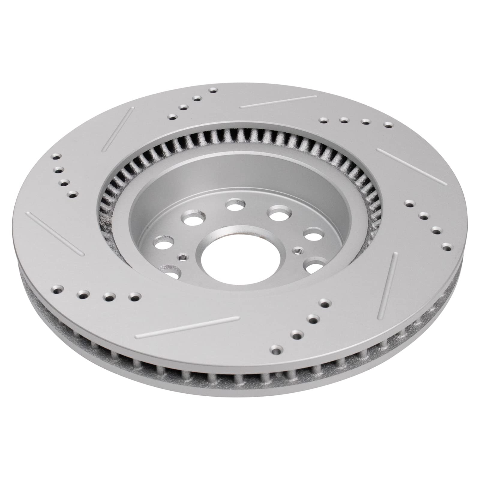 Trq Front Performance Brake Rotors Set Premium G-Coated Cross Drilled & Slotted Compatible With 2007-2017 Lexus Ls460