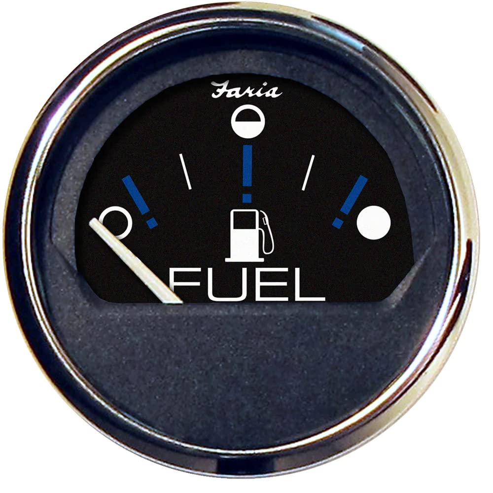 Faria 13721 Chesapeake Fuel Level Gauge - Black Ss, 2