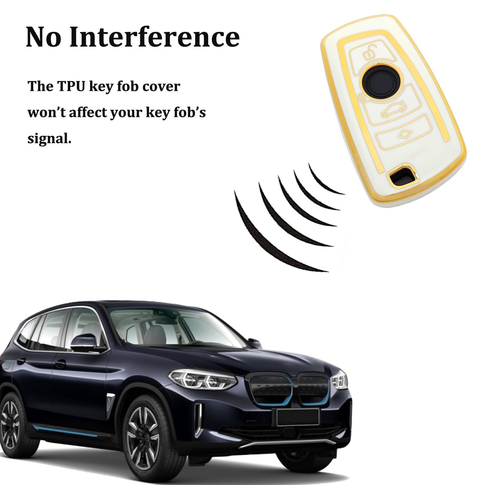 Arruweer Key Fob Cover For Bmw Soft Tpu Key Fob Case Holder Protector Compatiable With Bmw 2 3 4 5 6 7 Series X3 X4 Accessories