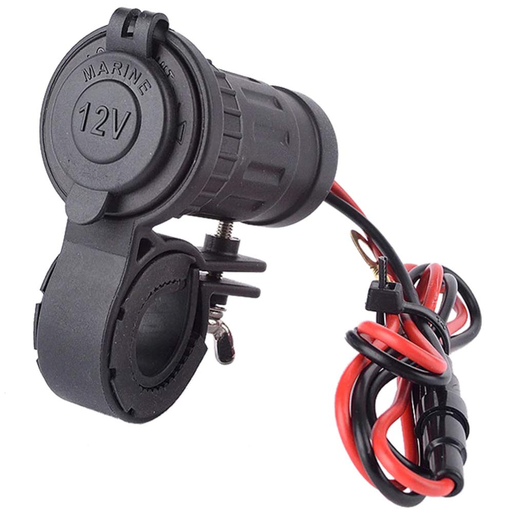 Mmobiel Universal Waterproof Motorcycle Cigarette Lighter 12V-24V 240W Power Plug Socket Incl 60Cm Wiring Connection Kit